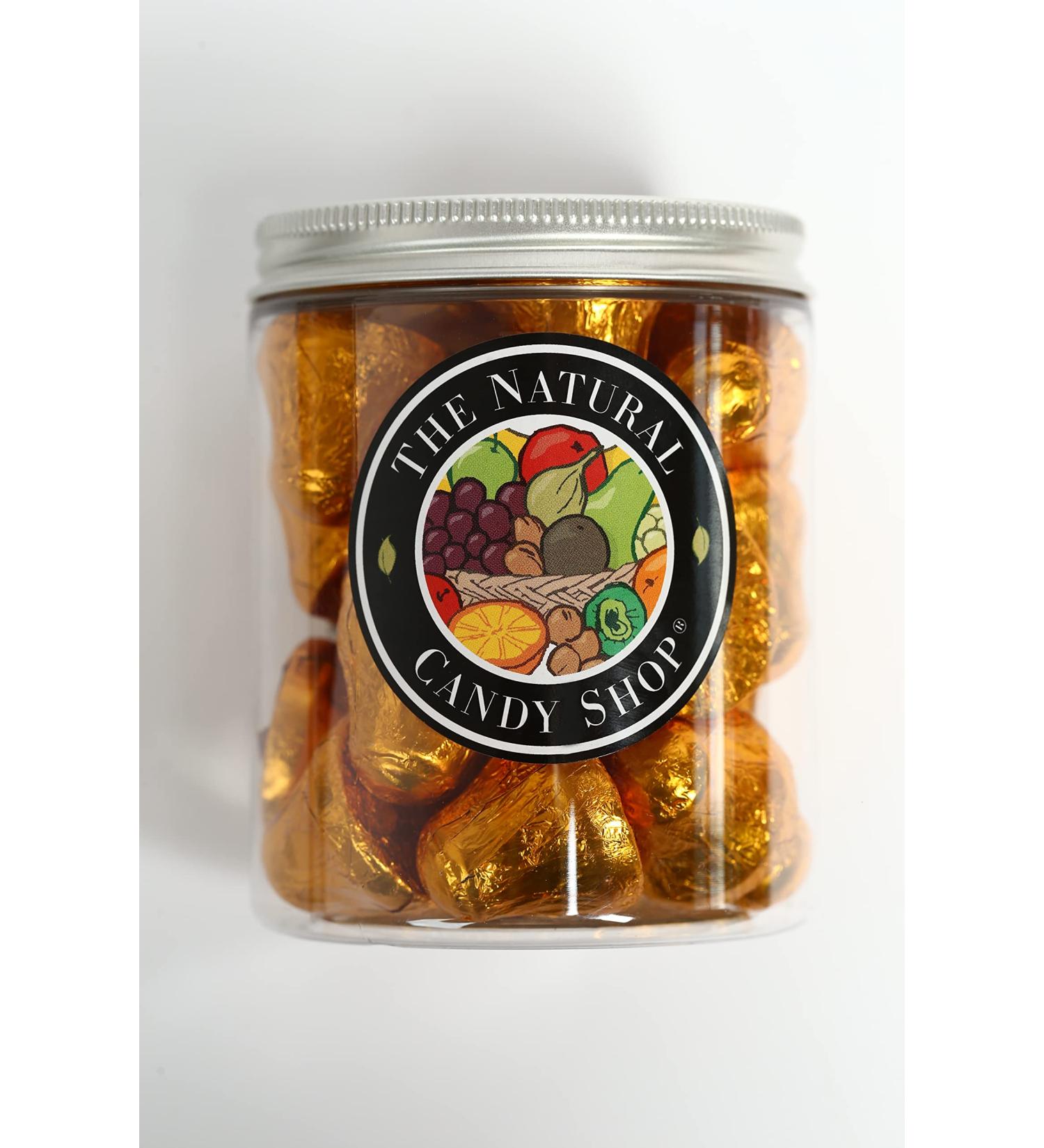 Natural Candy Shop Milk Chocolate Gold foil Bells 200g Candy jar x 9 units Chocolate 200g x 9 - Buy Online on GoSupps.com