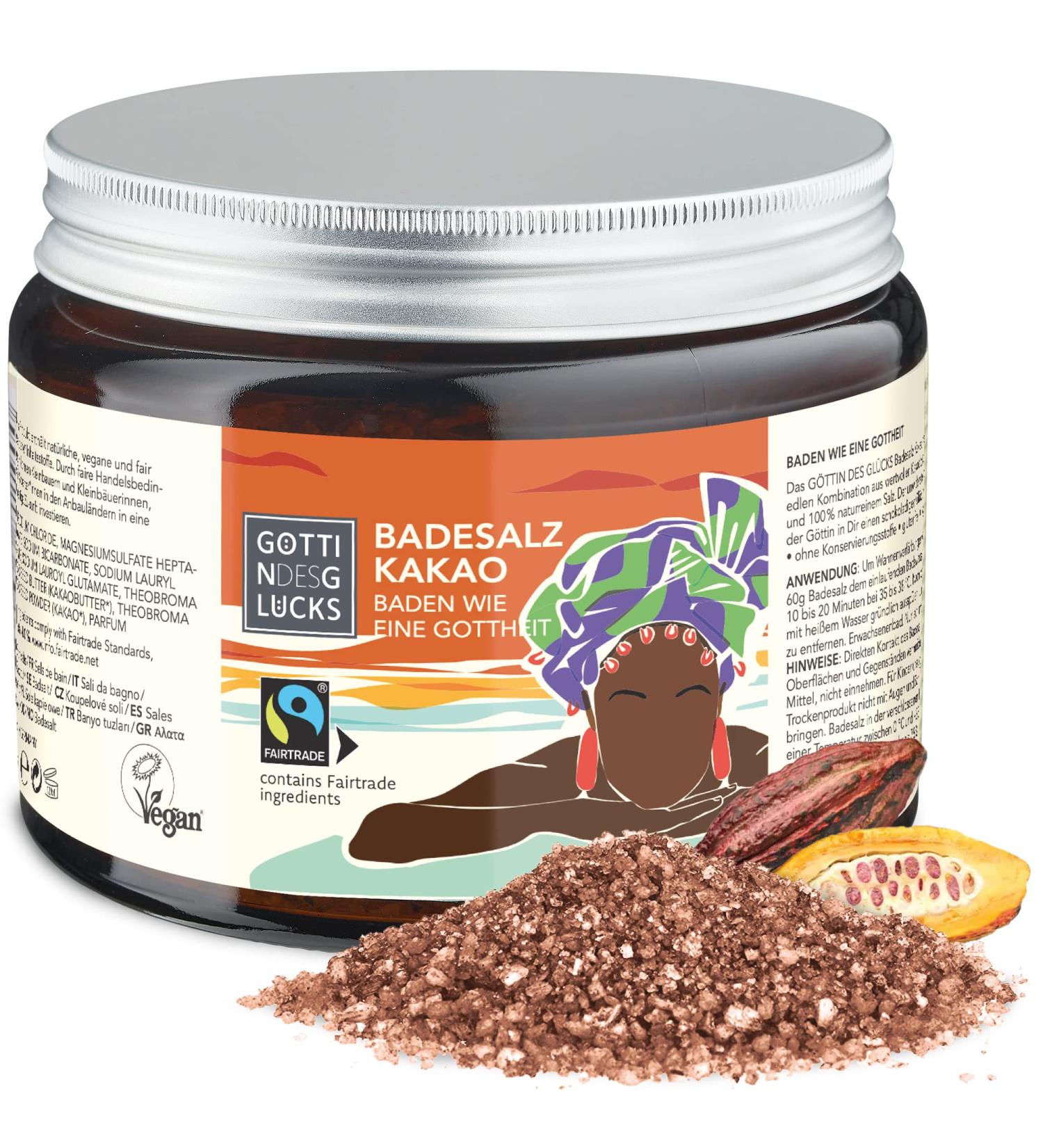 Goddess of Luck Bath Salt - Vegan Fairtrade Bath Crystals in Glass - Natural 450g Bath Additive for Relaxation - Buy Online on GoSupps.com