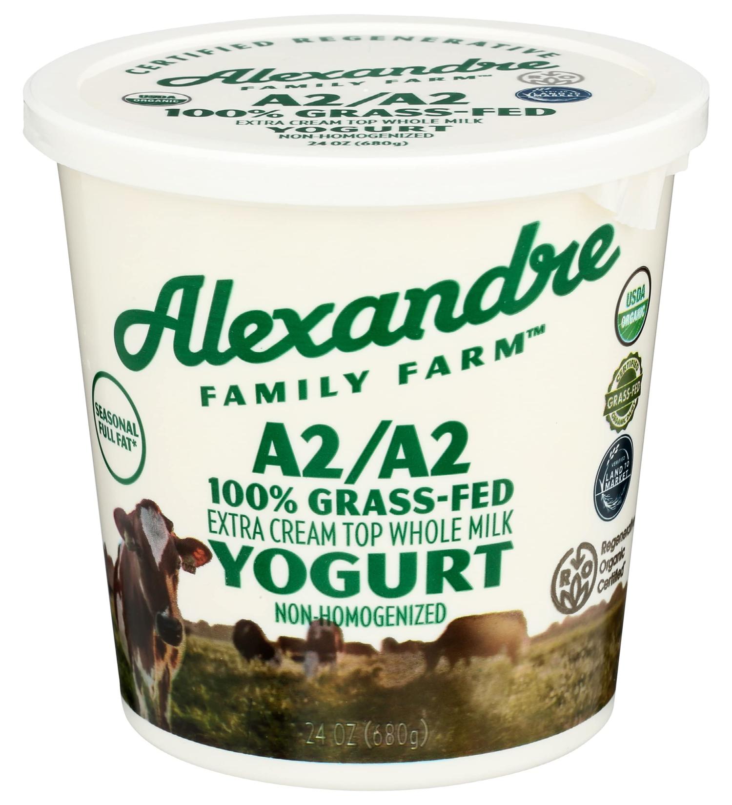 Alexandre Family Farms Organic Plain Yogurt 24 OZ - Best Quality Dairy Product - Buy Online on GoSupps.com