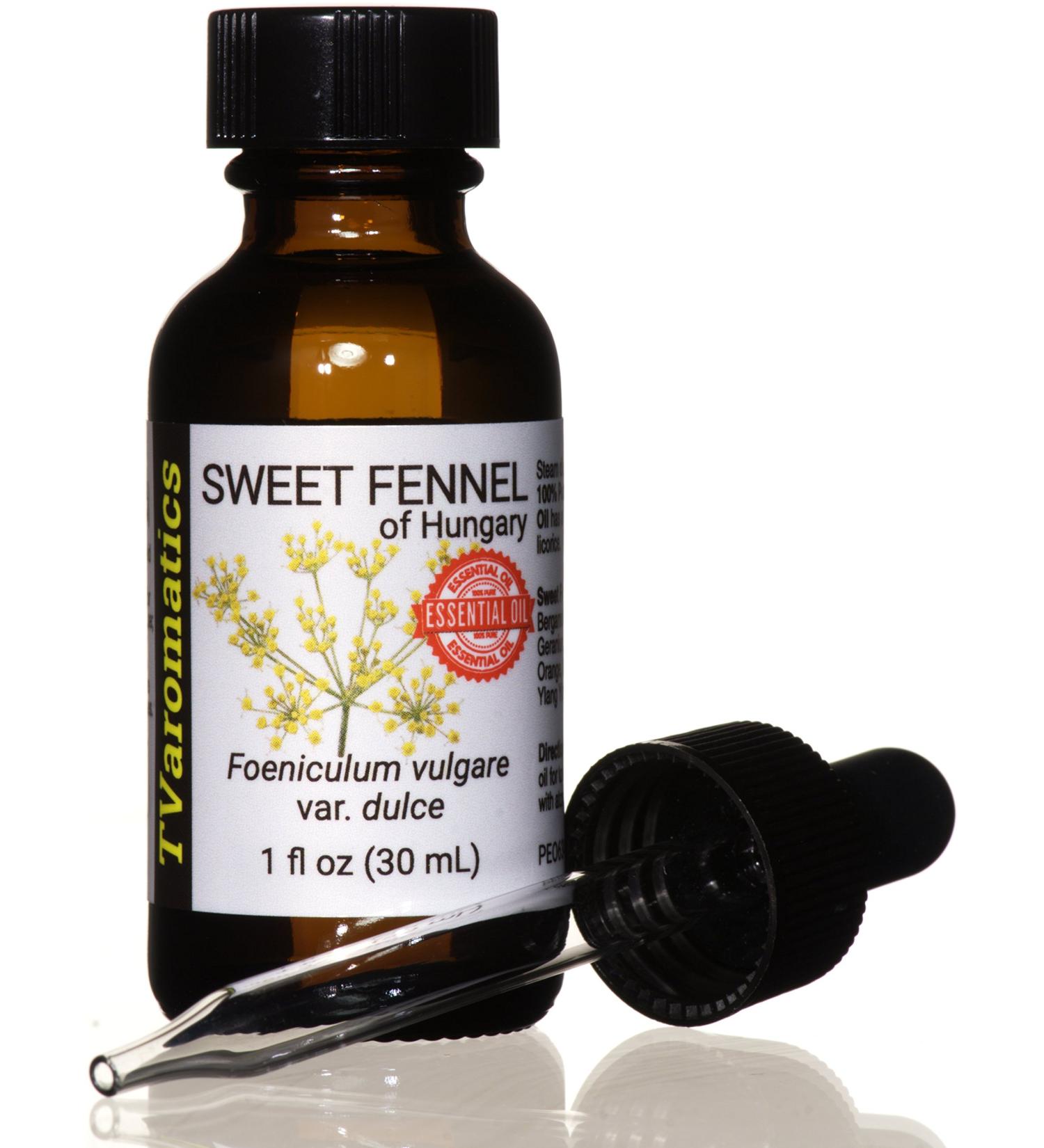 Buy 100% Pure Sweet Fennel Essential Oil from Hungary | TVaromatics | 1 fl oz (30 mL) - Foeniculum vulgare var. dulce - International Shipping Available - Buy Online on GoSupps.com