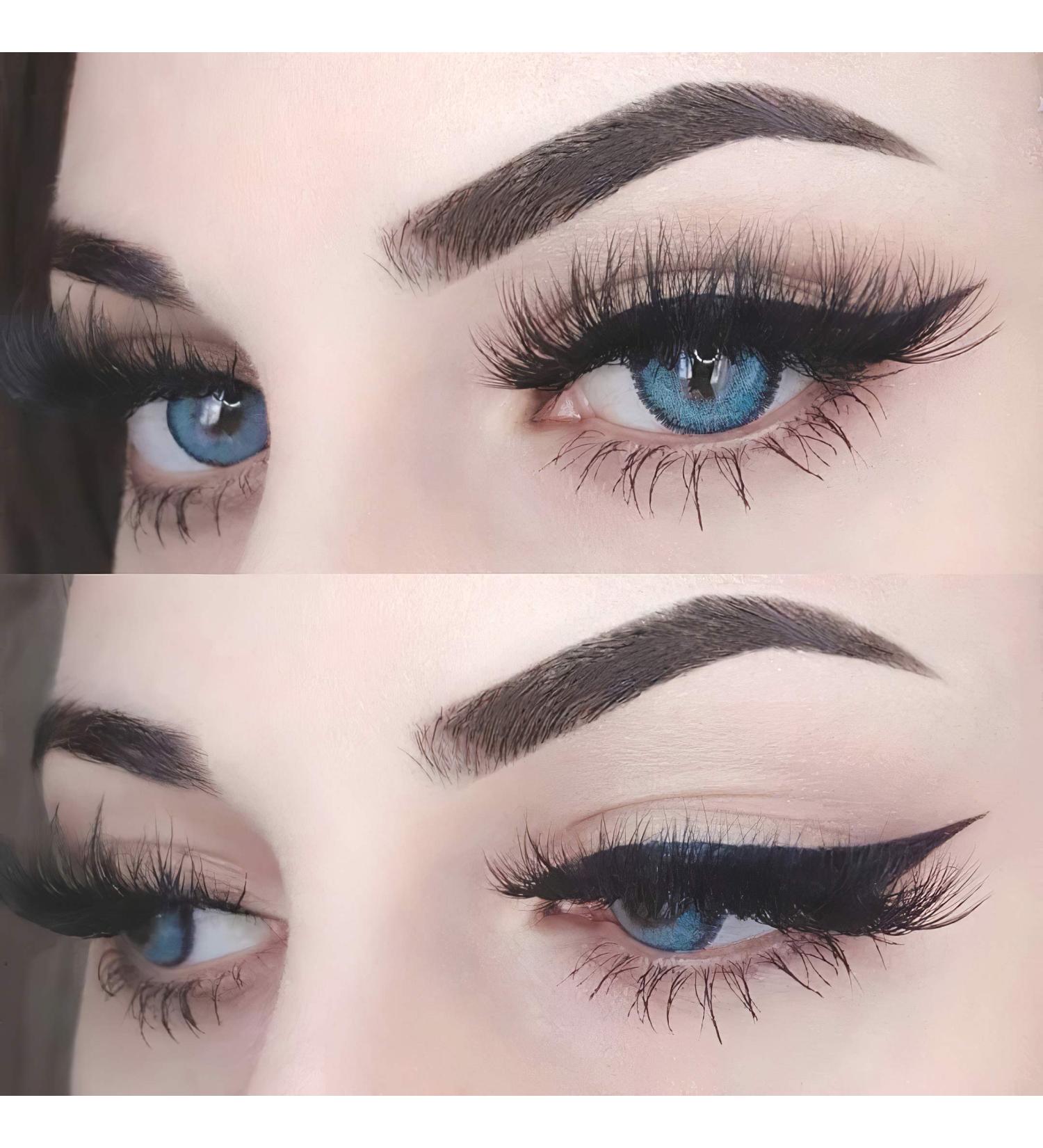 Viola Blue Contact Lenses - Comfort Silicone Strong Coverage -5.50 Diopters | 1 Pair with Container - Glamlens - Buy Online on GoSupps.com