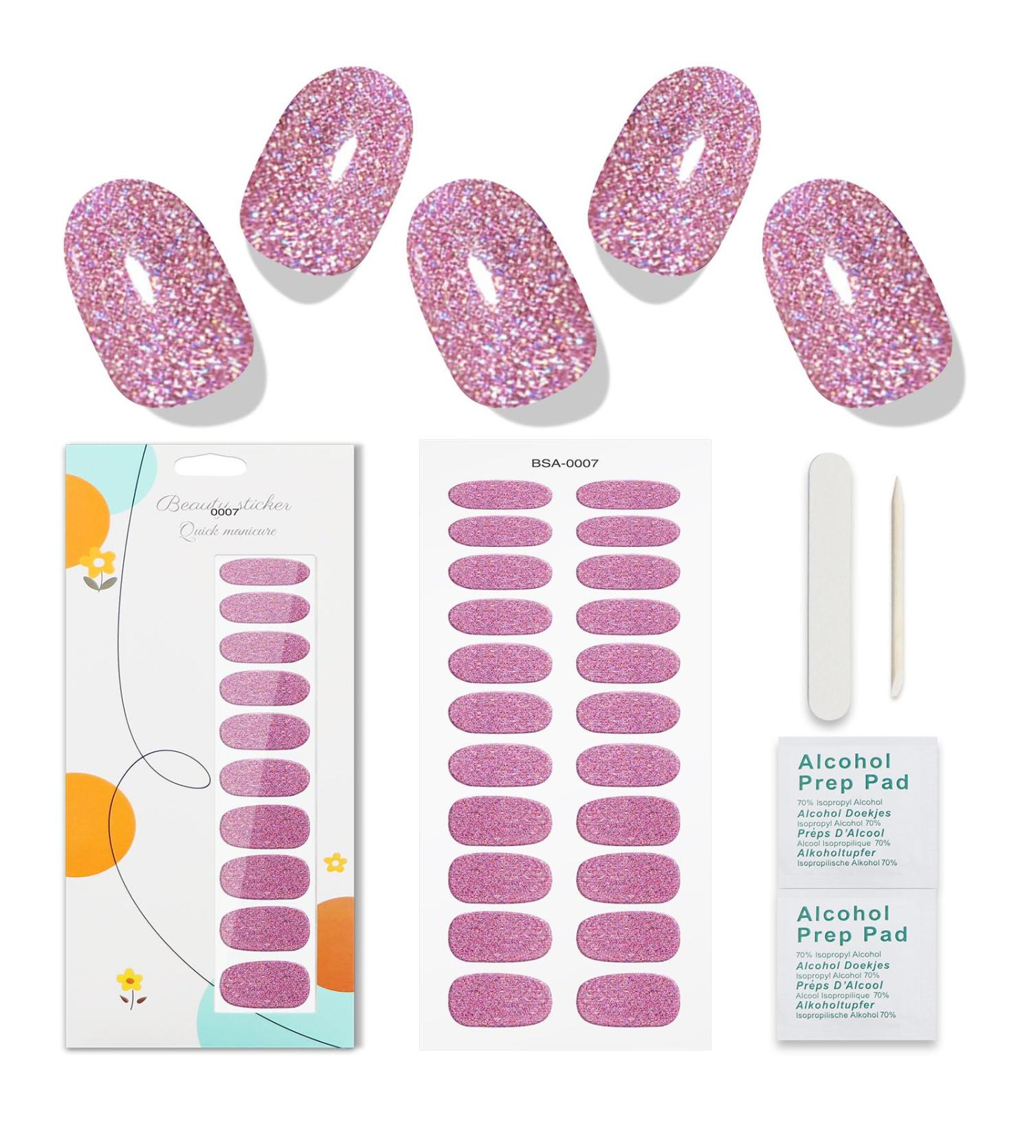 JMEOWIO Pink Nail Foil Glitter - Self-Adhesive Nail Stickers & Decoration for Stunning Nail Designs | International Shipping Available - Buy Online on GoSupps.com