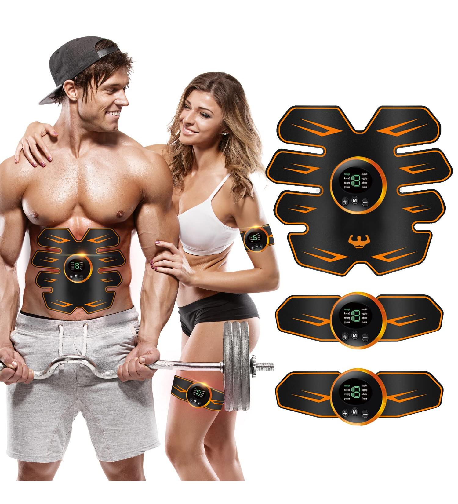 Hongxian EMS Abdominal Muscle Trainer - 6 Modes 9 Intensities USB Rechargeable Electric Muscle Stimulator for Belly Arm and Leg - Buy Online on GoSupps.com