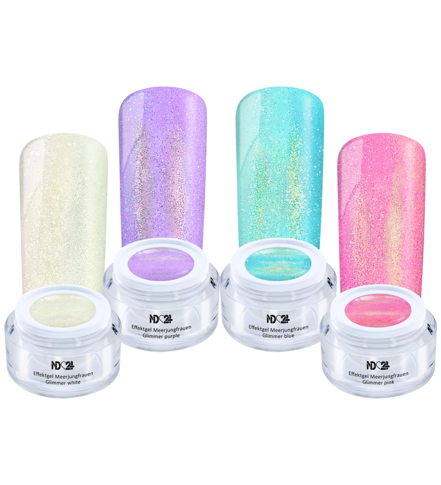 Mermaids Glimmer Collection Set - Color Effect Gel for Gel Nails - Made in Germany (4 x 5ml) - Buy Internationally - Buy Online on GoSupps.com
