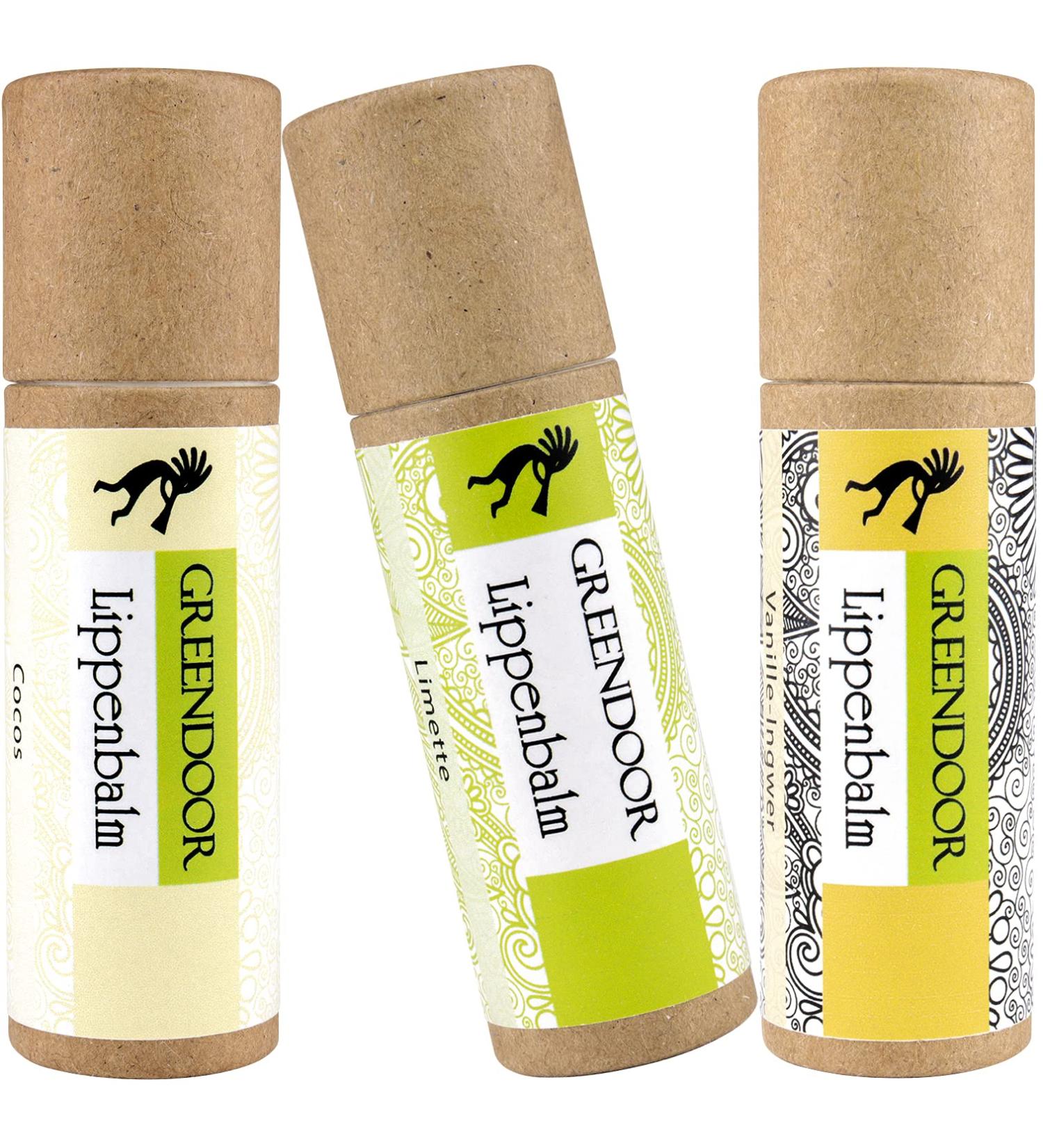 Greenendoor Lip Care Set | Exotic Vanilla Lime & Coconut | Natural Plastic-Free Lip Balm & Pencils | Save on Natural Cosmetics - Buy Online on GoSupps.com