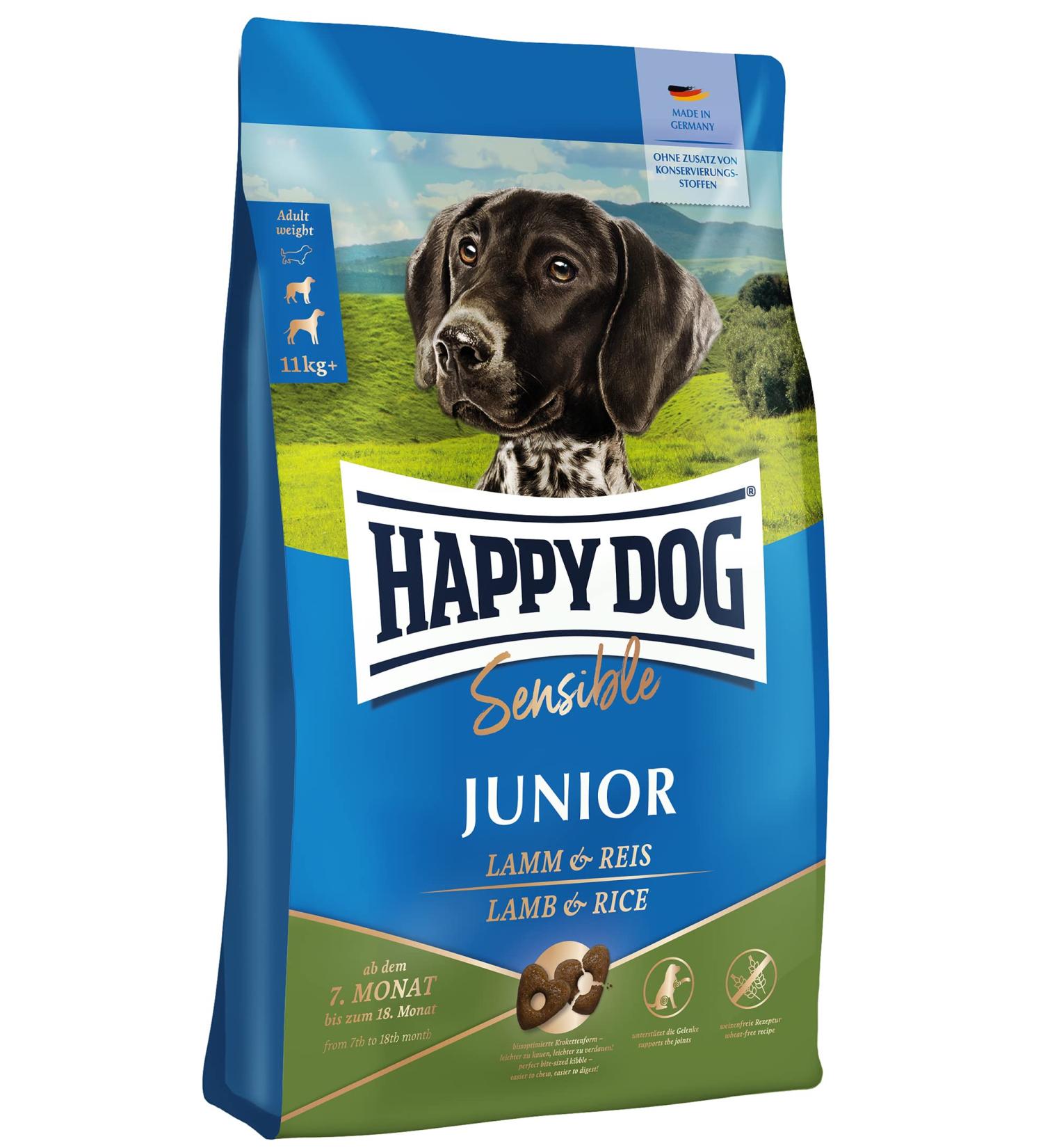 Buy Happy Dog Supreme Sensible Junior Lamb & Rice 1 kg - Premium Dog Food for Happy & Healthy Puppies - International Shipping Available - Buy Online on GoSupps.com