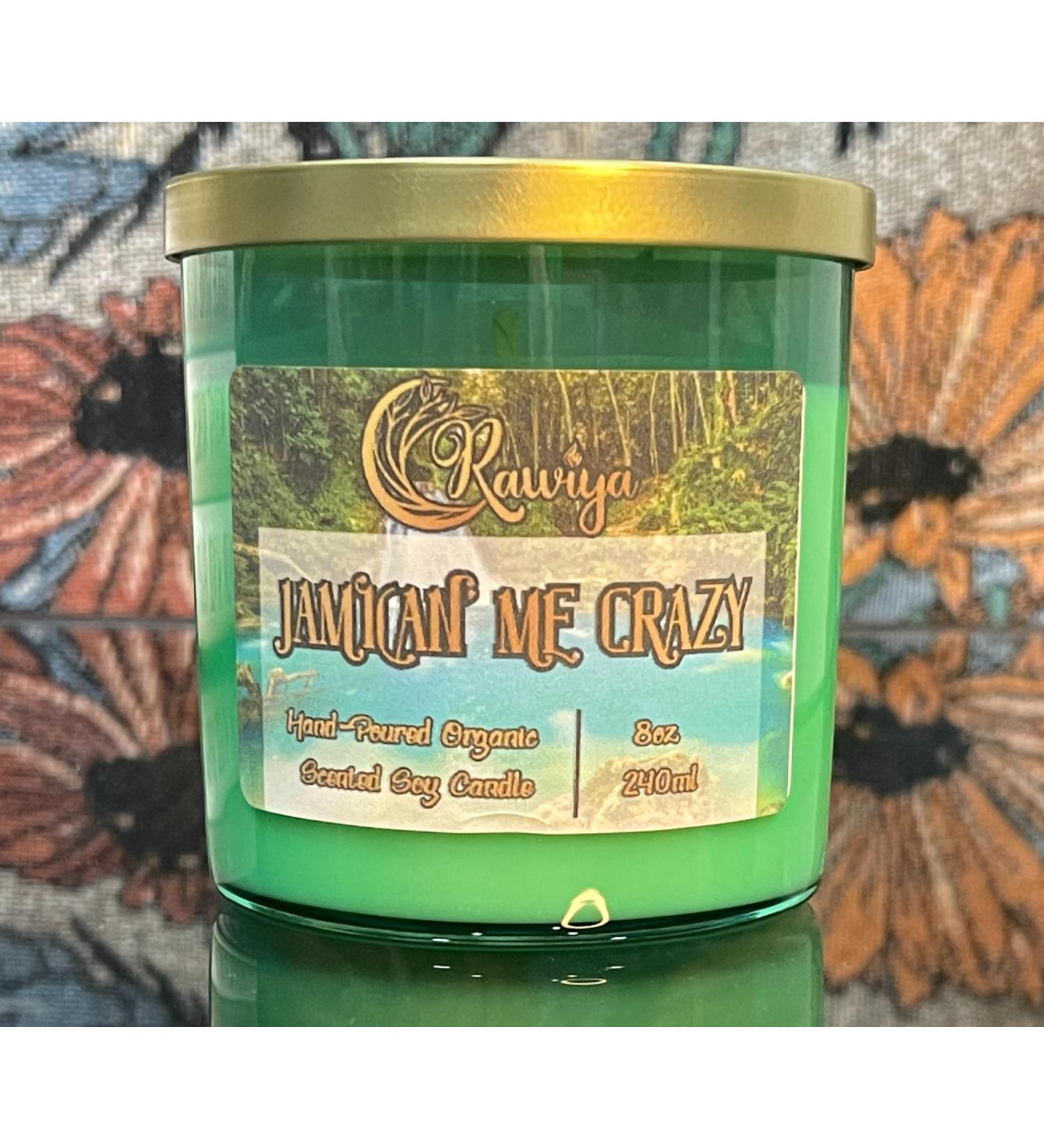 Jamaican Me Crazy Hand-Poured Scented Candle | 8oz Aromatherapy | 50-60 Hour Burn Time | Peace & Calmness | Yellow & Seafoam - Buy Online on GoSupps.com