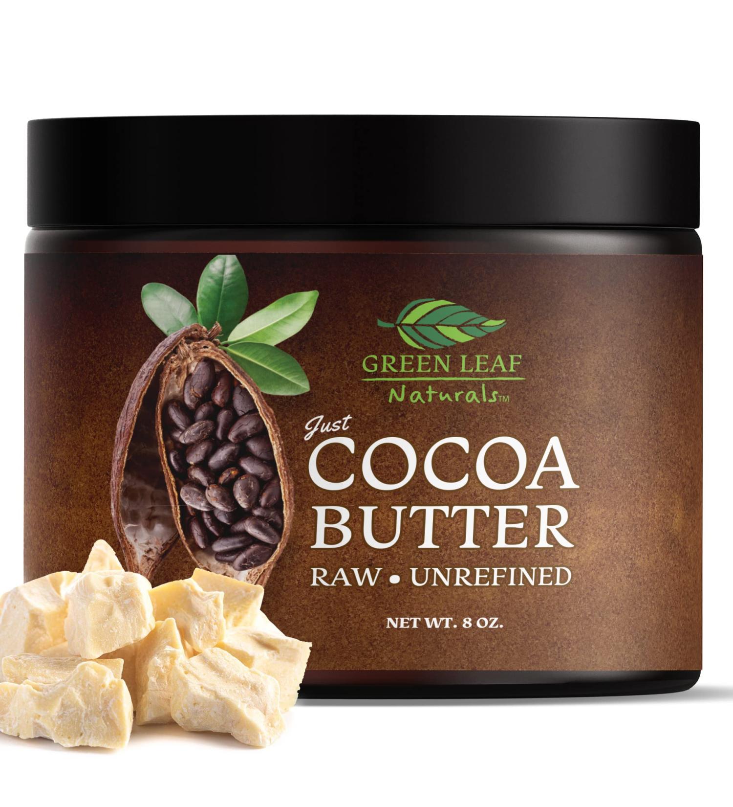 Raw Organic Unrefined Cocoa Butter | 100% Natural Ingredients | Body Moisturizer for Women & Men | Hydrate, Nourish & Soften Skin | 8 oz - Buy Online on GoSupps.com