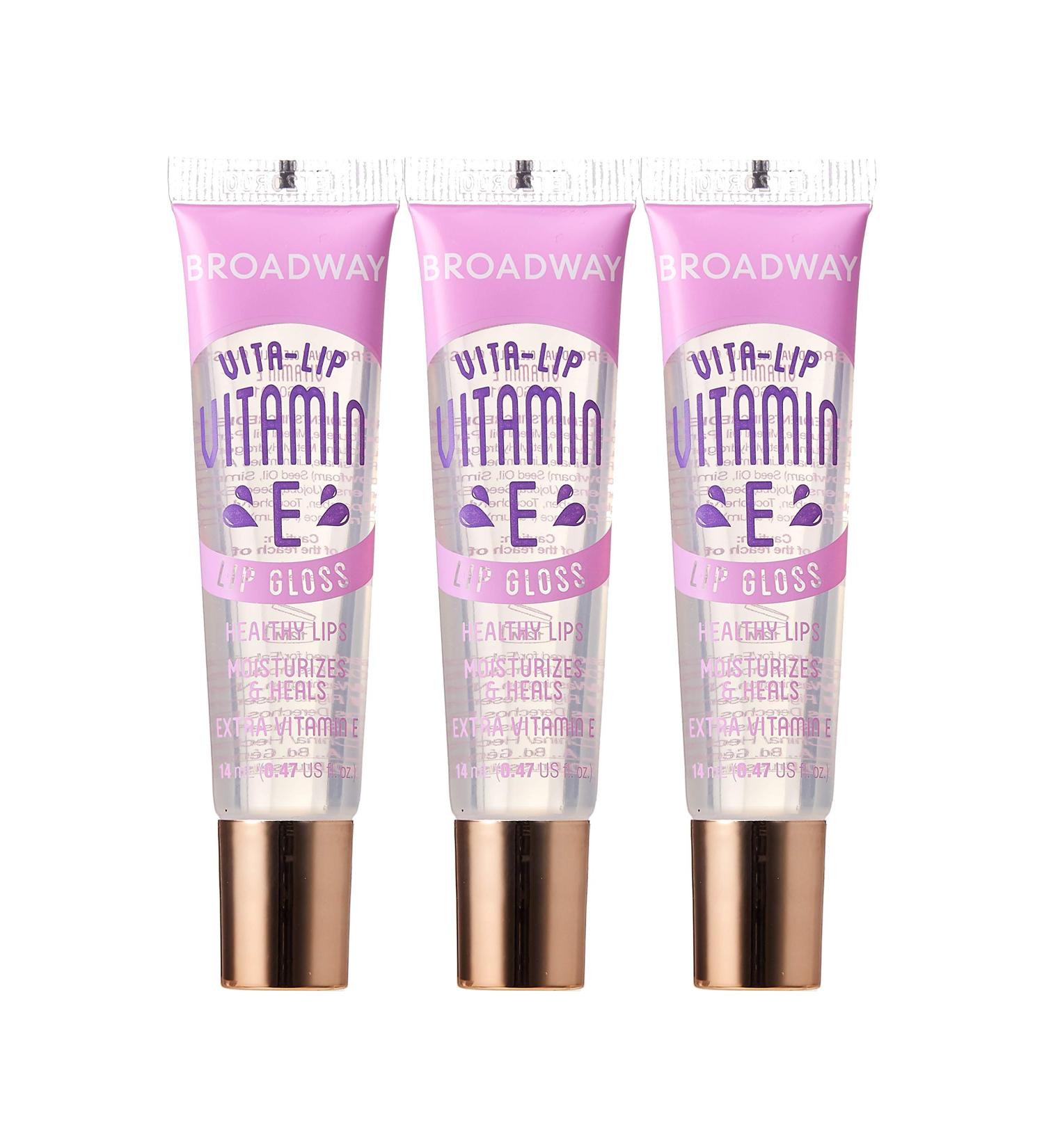 Buy Broadway Vita-Lip Clear Lip Gloss (3PCS 0.47oz/14ml) - Enriched with Vitamin E for Moisturized Shine - International Shipping Available - Buy Online on GoSupps.com