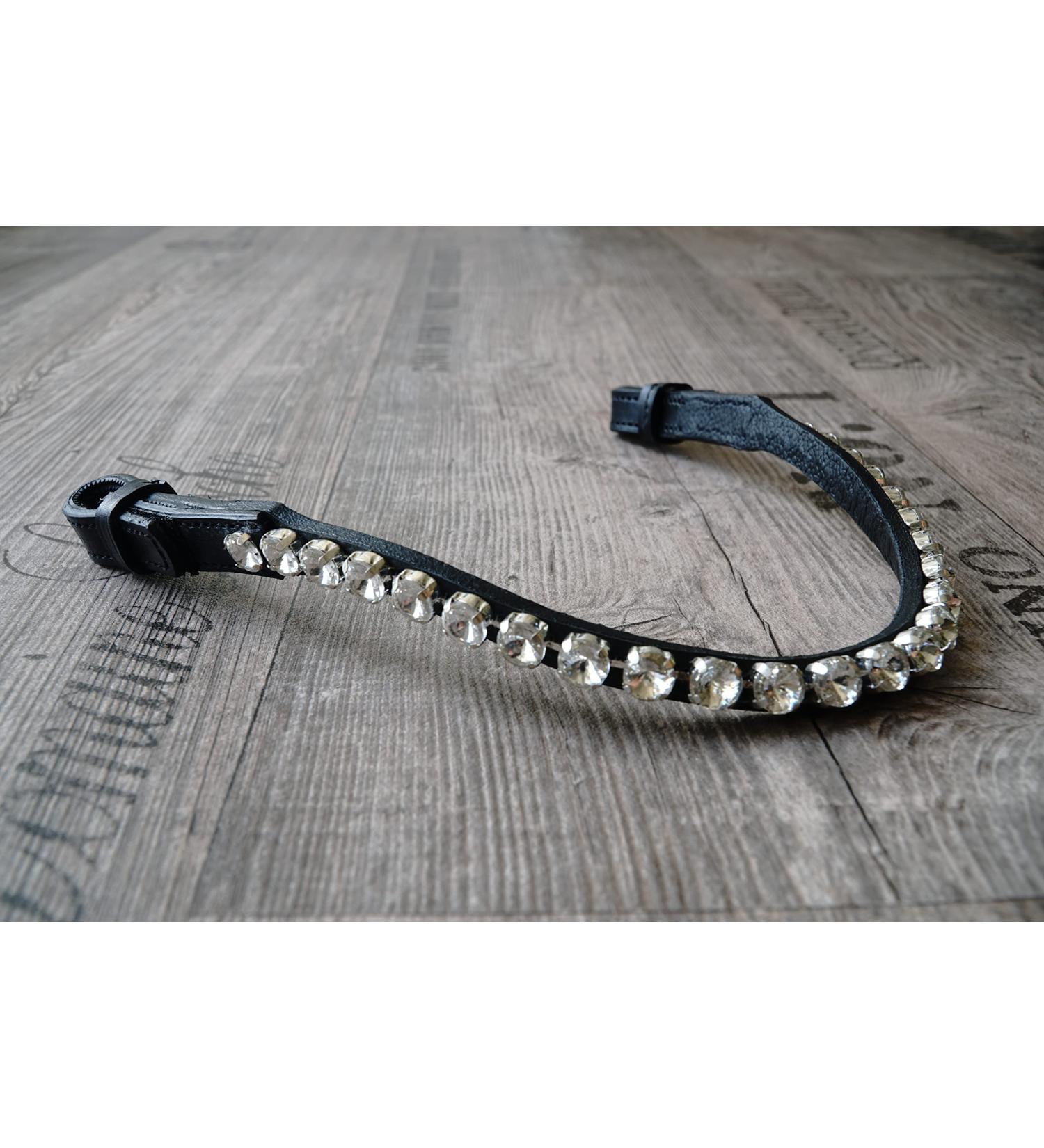 Generous head straps with quick lock and 10mm stone horse Horse brow band (warm blood xl 45 cm crystal) warm blood xl 45 cm crystal
