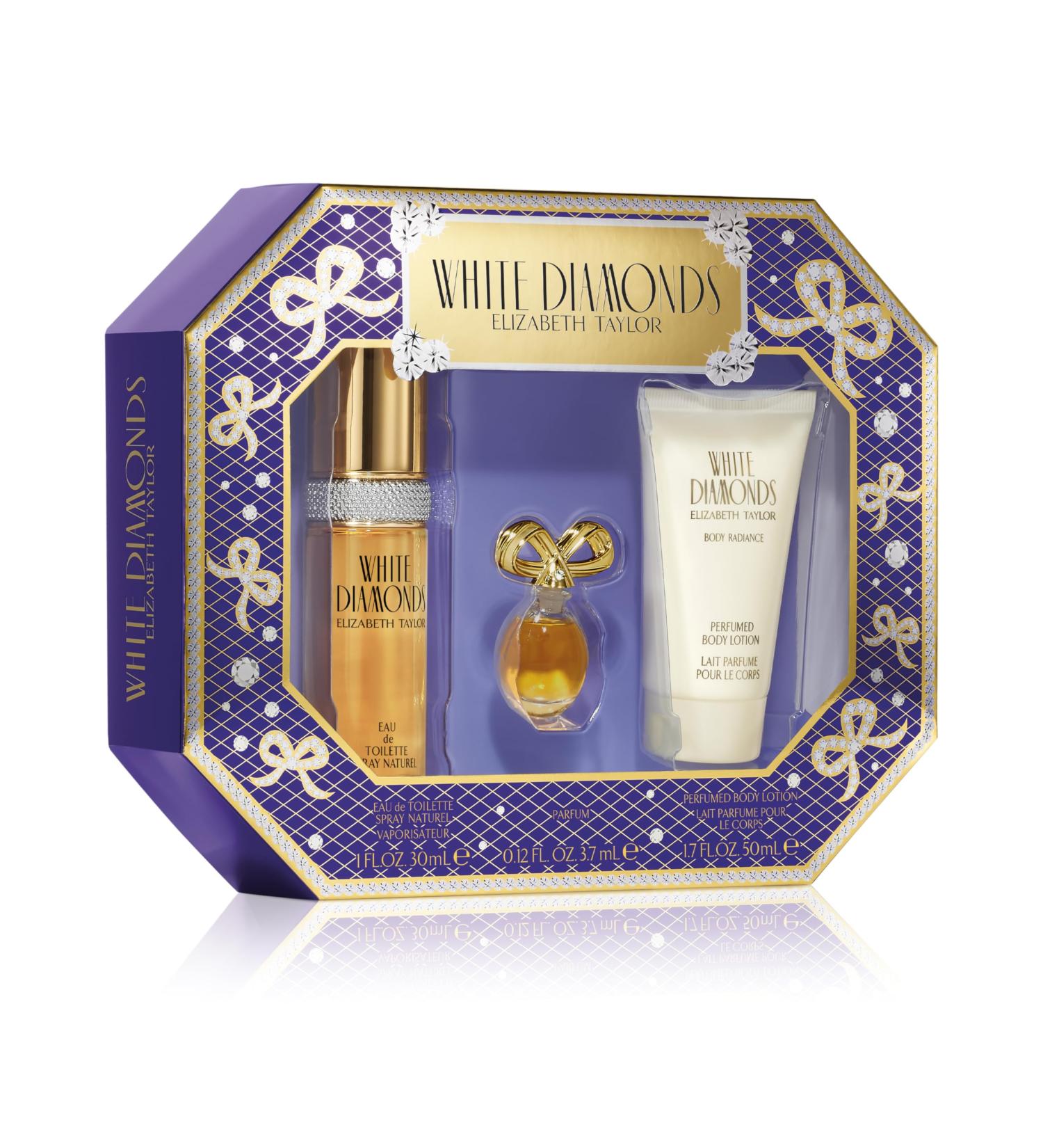 Elizabeth Taylor White Diamonds Women's Perfume Set Body Lotion Eau de Toilette & Parfum Replica 3 Piece Set 1 Fl Oz (Pack of 1) - Buy Online on GoSupps.com