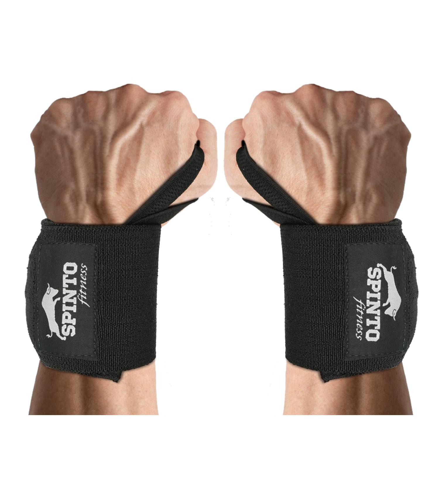 Spinto Fitness 18 Heavy Duty Weight Lifting Wrist Wraps for Men and Women - Professional Grade Black Wraps - Buy Online on GoSupps.com