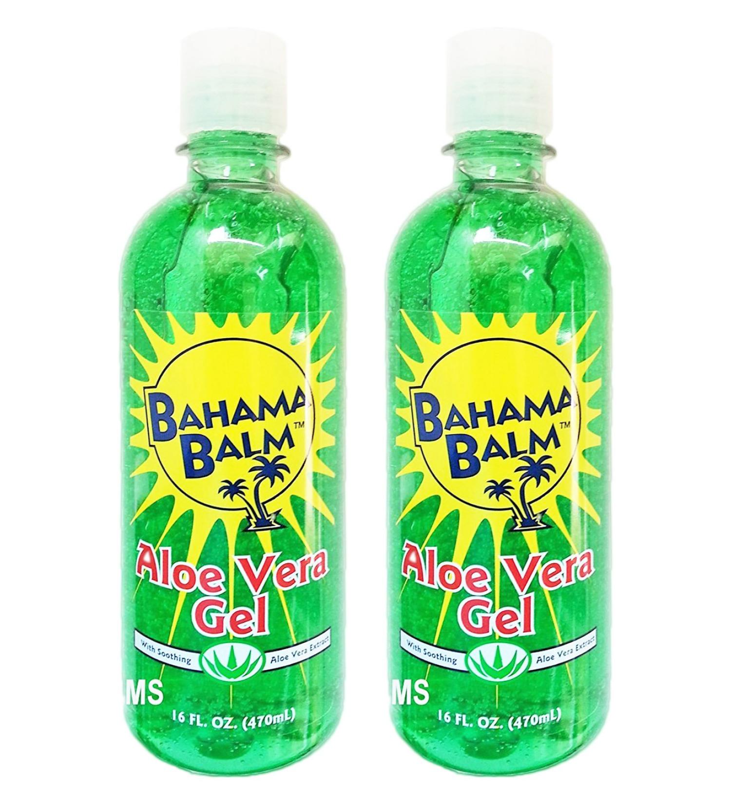 Set of 2 Bahama Balm 16oz Aloe Vera Gel - After Sun Skin Care Cools & Soothes Skin Minimizes Drying & Peeling - International Shipping - Buy Online on GoSupps.com