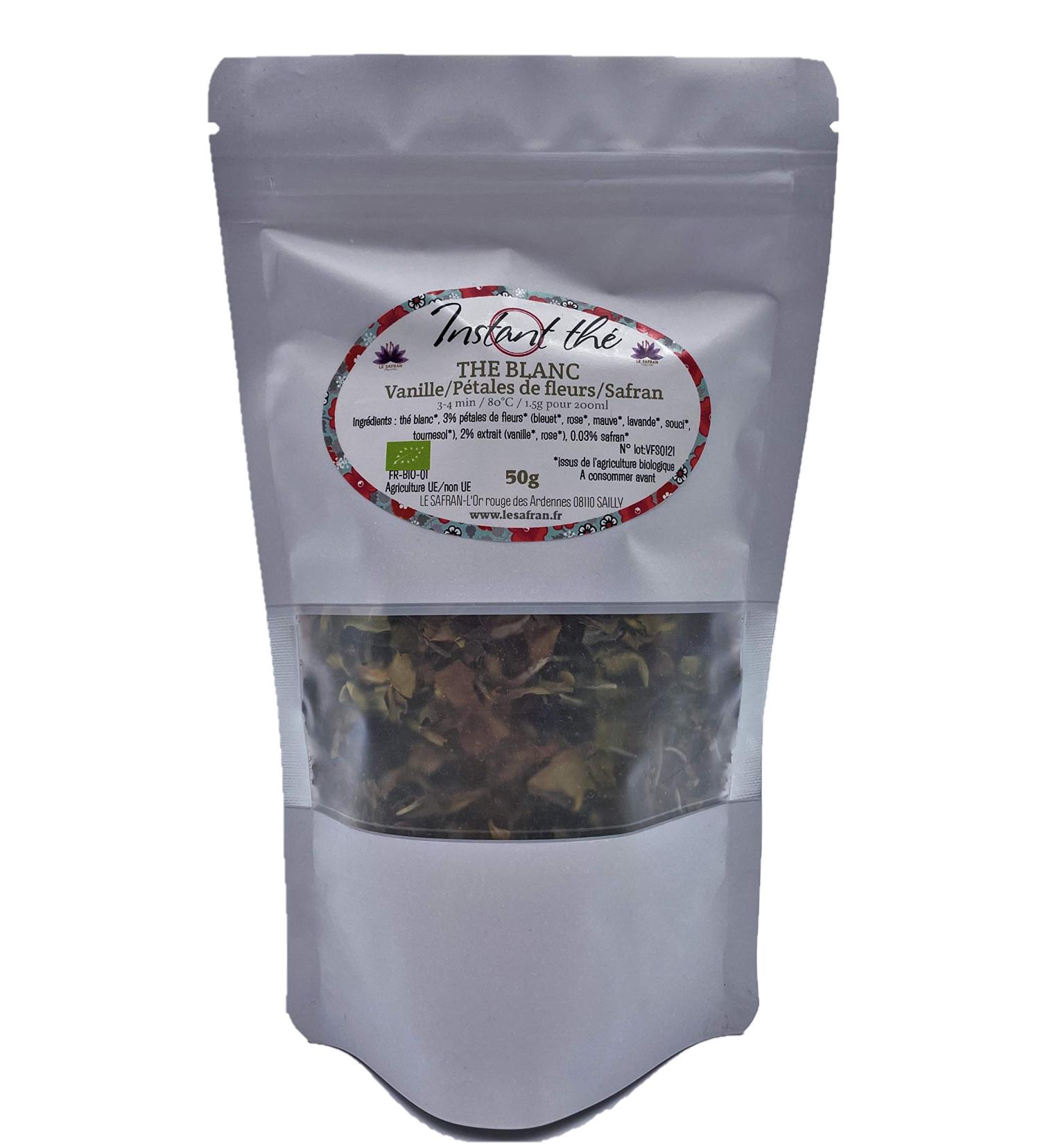 White tea Vanilla-Flower-Saffron 50 g 35 cups certified BIO - Buy Online on GoSupps.com