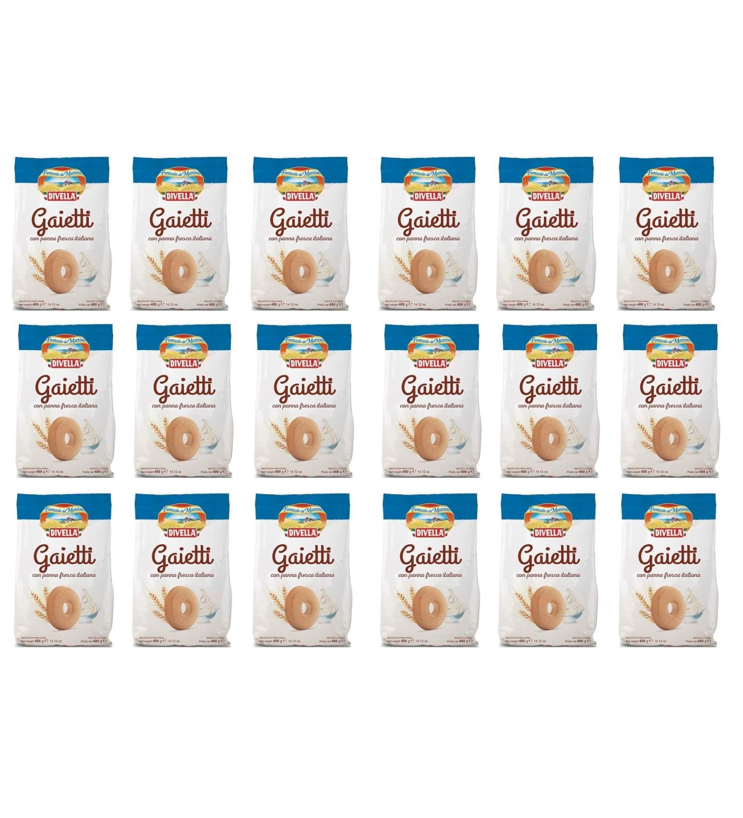 Divella Gaietti with Fresh Panna Sandblasted Biscuits with Fresh Italian Cream 400 g Pack of