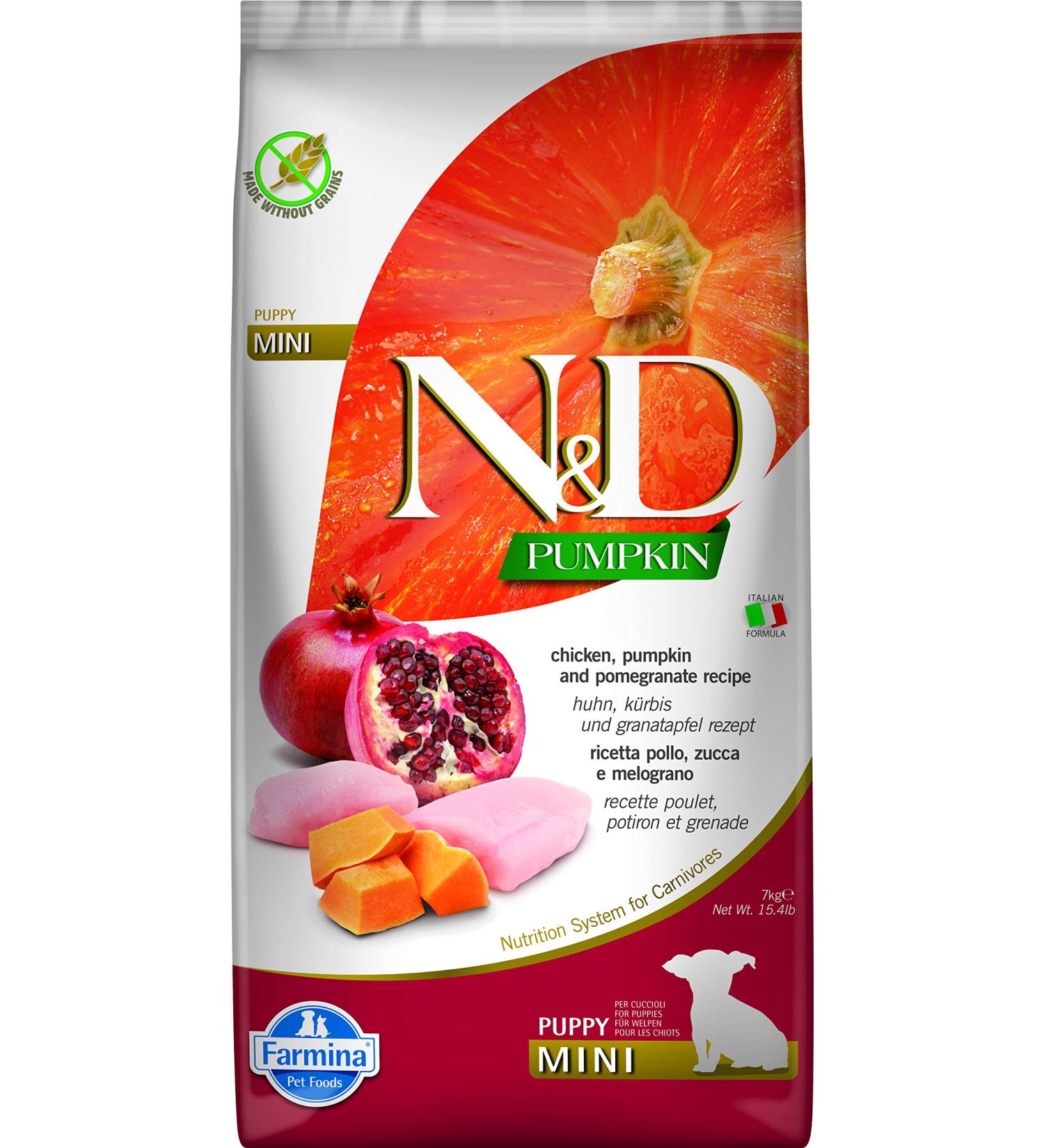 N&D Pumpkin Dog Chicken & Pomegranate Puppy Mini 7 KG - Buy Online on GoSupps.com