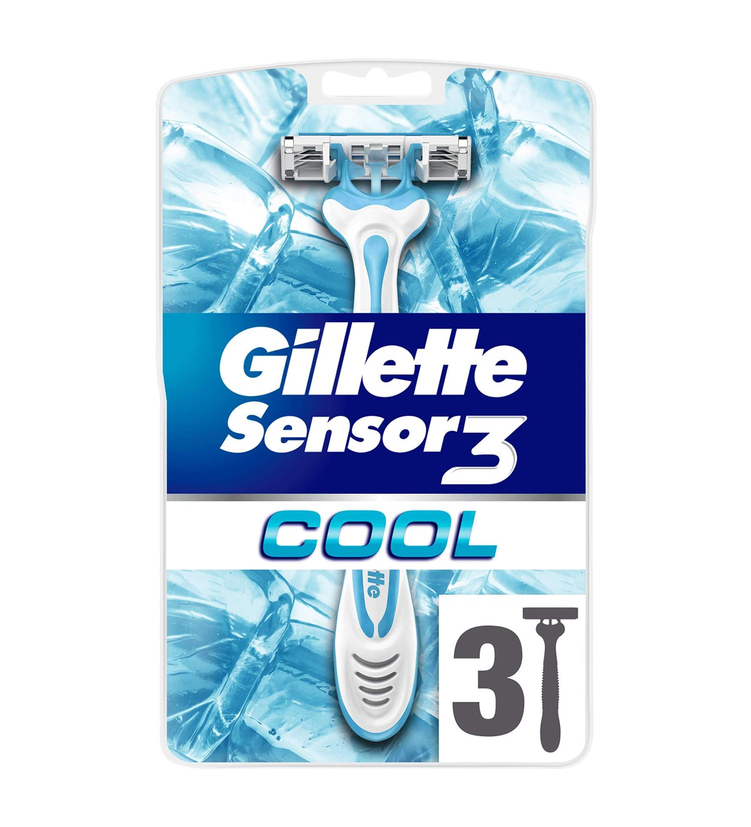 Buy Gillette Sensor3 Cool Pack - 3 Disposable Razors for Men | High-Performance 3-Blade Shaving | International Shipping Available - Buy Online on GoSupps.com