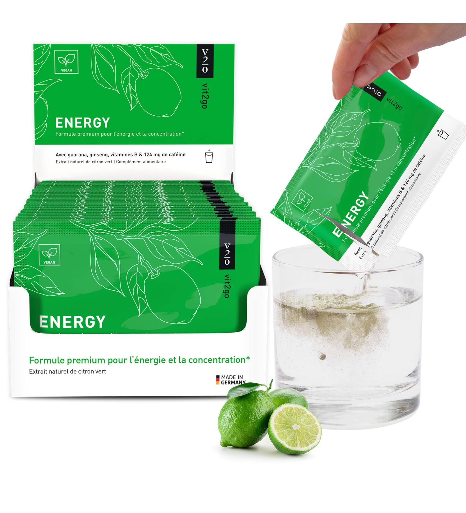 Vit2go ENERGY (30 sachets) - Boisson nerg tique sport en poudre avec caffeine guarana taurine et lectrolytes sans sucre boisson en poudre made in Germany - Buy Online on GoSupps.com