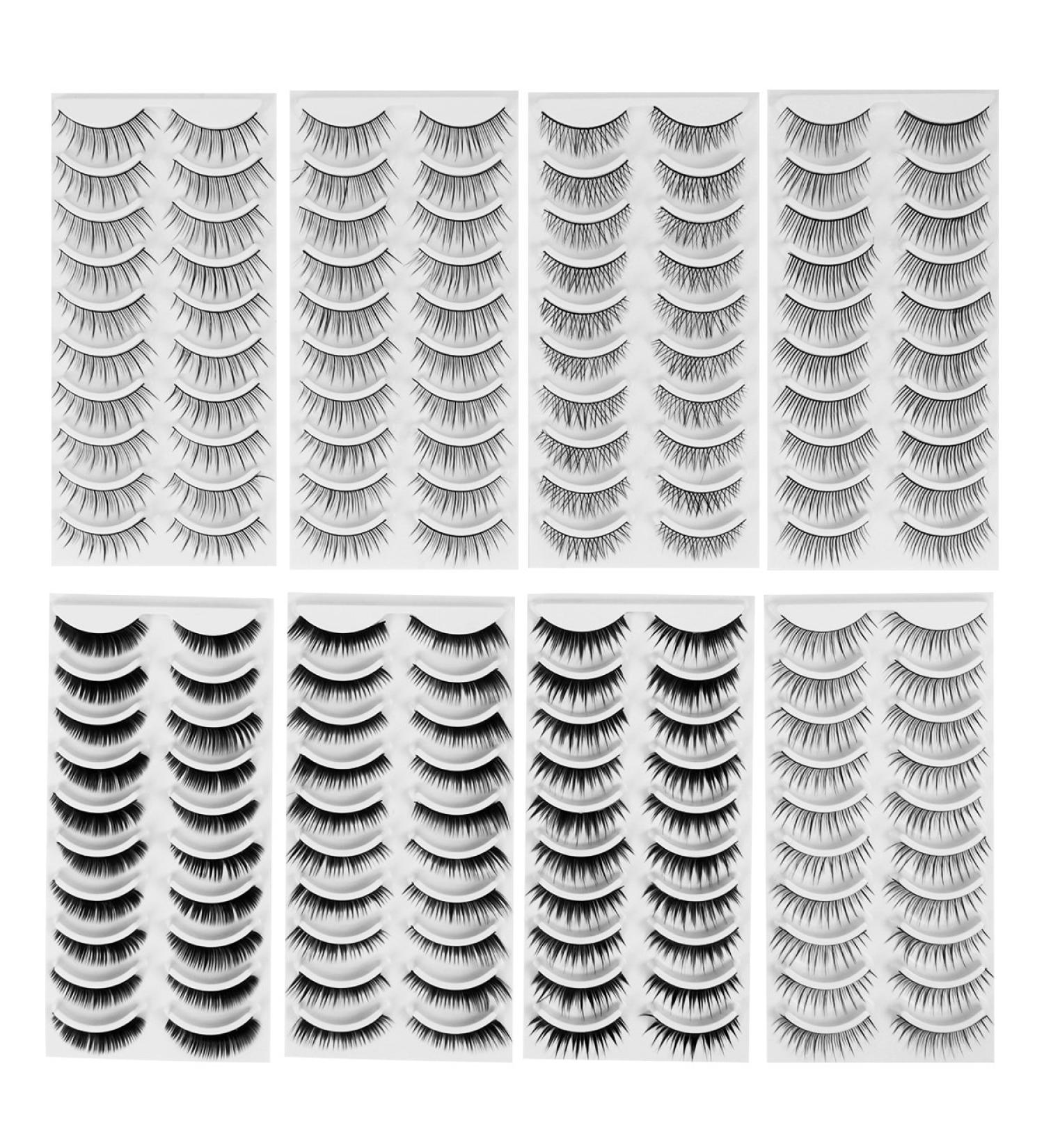 FRCOLOR 80 Pairs Natural Fake Eyelashes for Women - 8 Styles | Thick & Long Eye Lashes for Lady, Teenagers, Girls - Buy Online on GoSupps.com