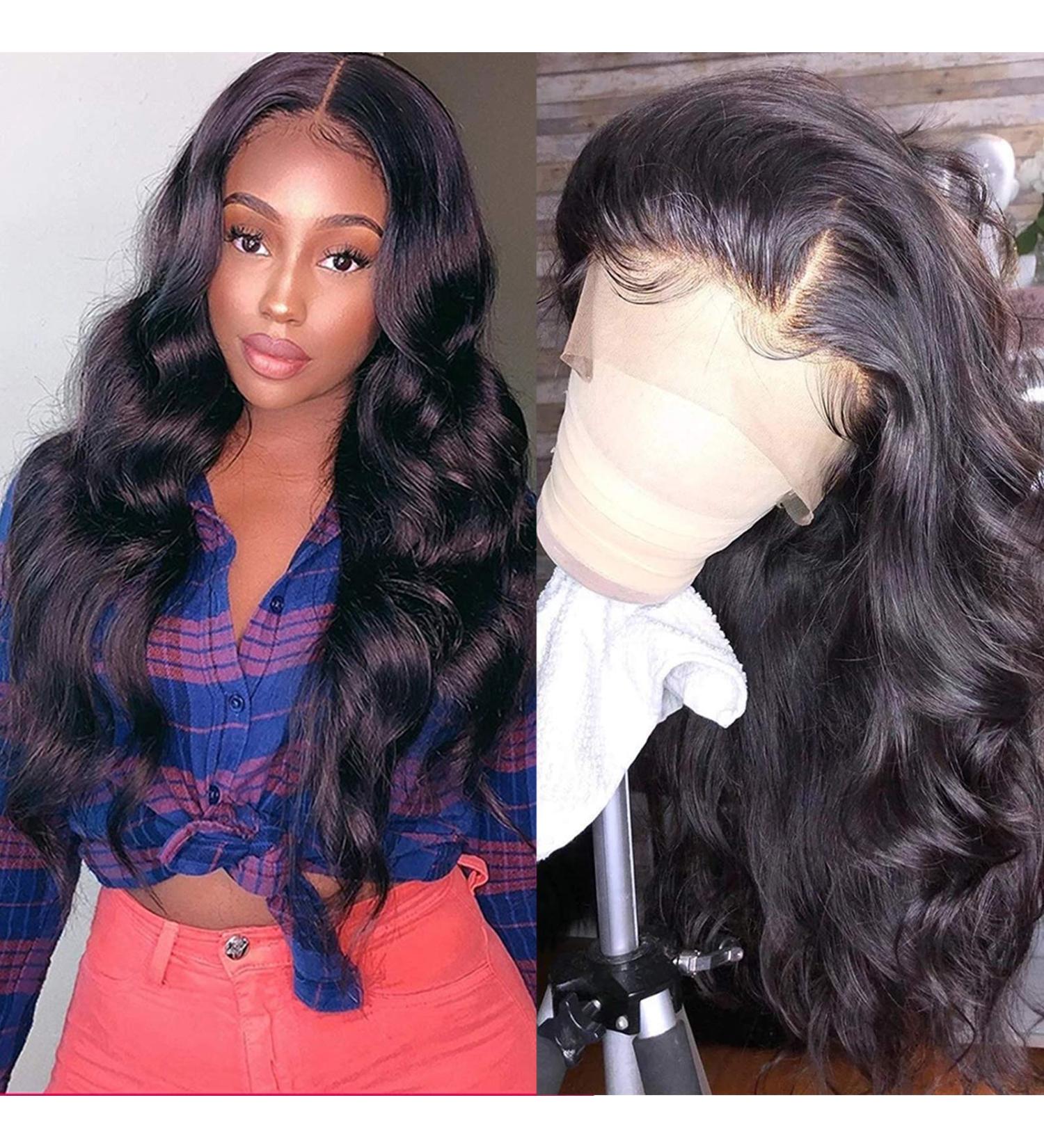 Geeta 13x4 Brazilian Body Wave Lace Front Wig 18 Inch - 180% Density Virgin Human Hair Wig for Black Women - Buy Online on GoSupps.com