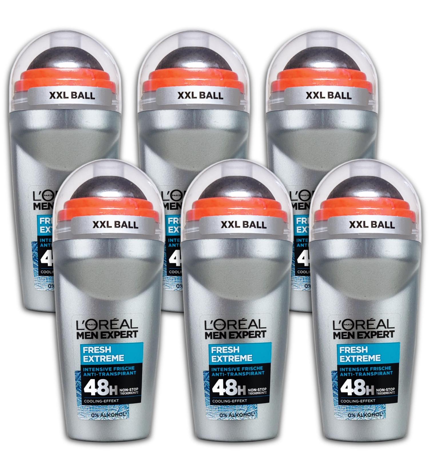 L'OR AL L'Or al Men Expert 6-pack of Fresh Extreme 48 roll-on deodorants (6 x 50 ml)