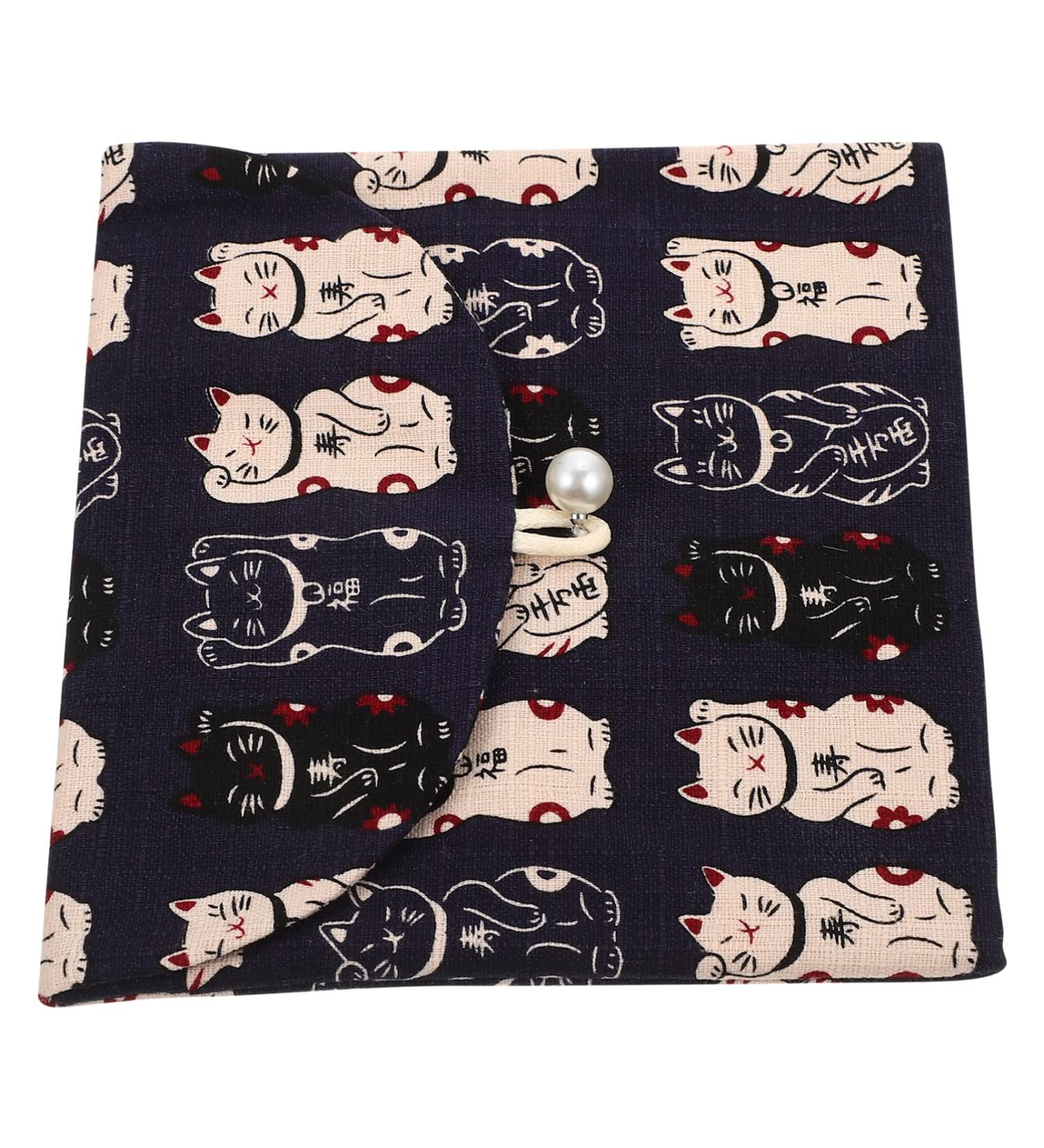 Buy Combineda Lucky Cat Storage Pocket Menstrual Bag - Japanese Cotton Blue 14x13cm - Ideal for Women's Accessories and Travel - Buy Online on GoSupps.com