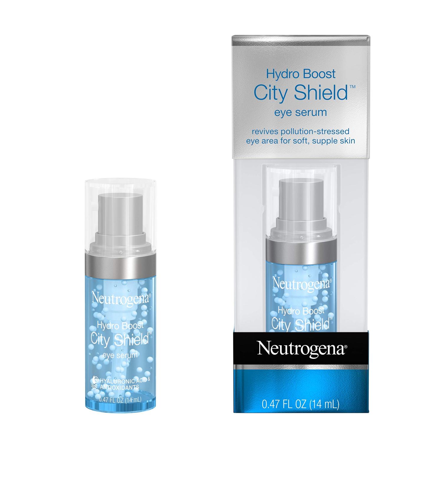 Neutrogena Hydro Boost City Shield Hydrating Eye Serum | Hyaluronic Acid, Antioxidants, Multivitamin Capsules | Pollution-Stressed Skin | Oil-Free, Non-Comedogenic | .47 fl. oz - Buy Online on GoSupps.com