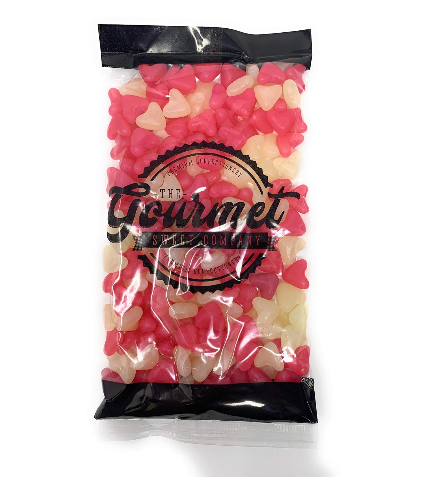 Pink & White Love Heart Jelly Beans 500g Share Bag by The Gourmet Sweet Company