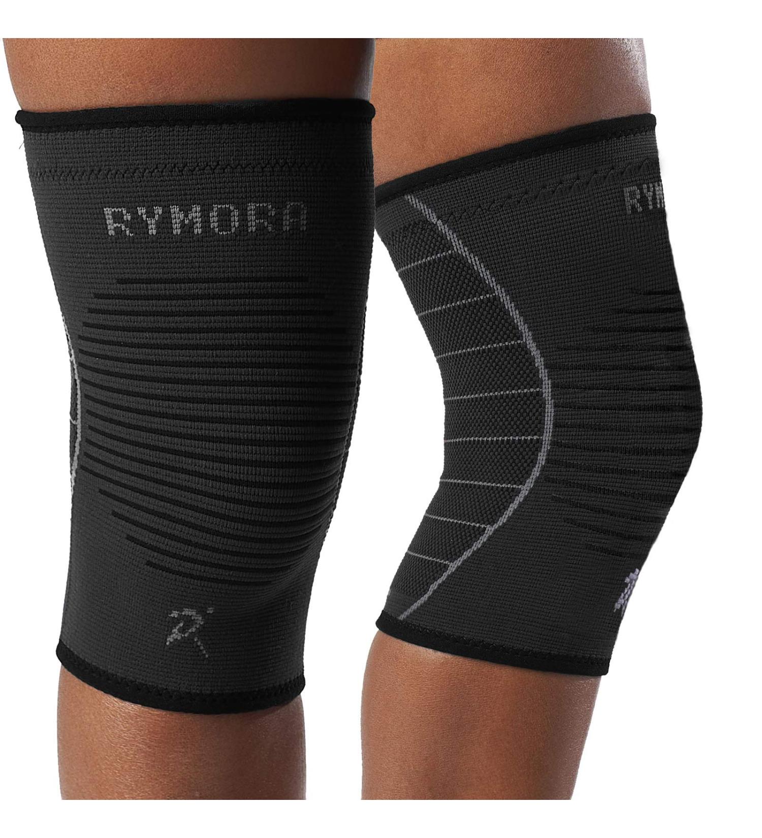 Rymora XL Knee Support Brace - Compression Sleeve for Men and Women - Ideal for Weightlifting, Running, Sports - Comfortable and Secure - Black - Single Pack - Buy Online on GoSupps.com