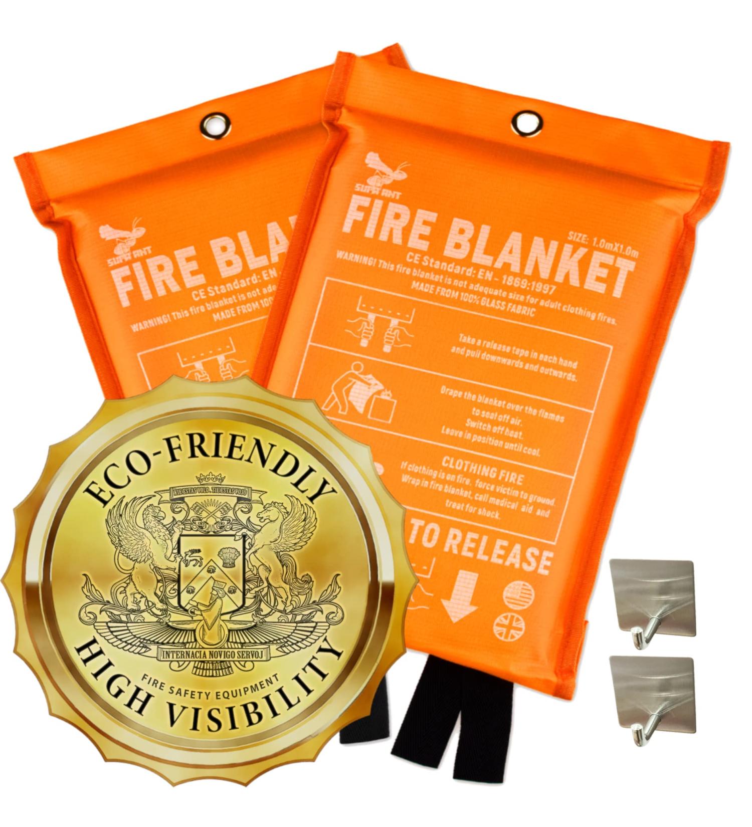 Supa Ant "Glow in The Dark Fire Blanket  39.3in & 47in CE Certified Fire Blankets  Eco-Friendly Fire Suppression Survival Kits - Emergency Fire Blanket - Fire Blanket - Fire Blanket for Home Fire Blanket (39in) 2pk - Buy Online on GoSupps.com