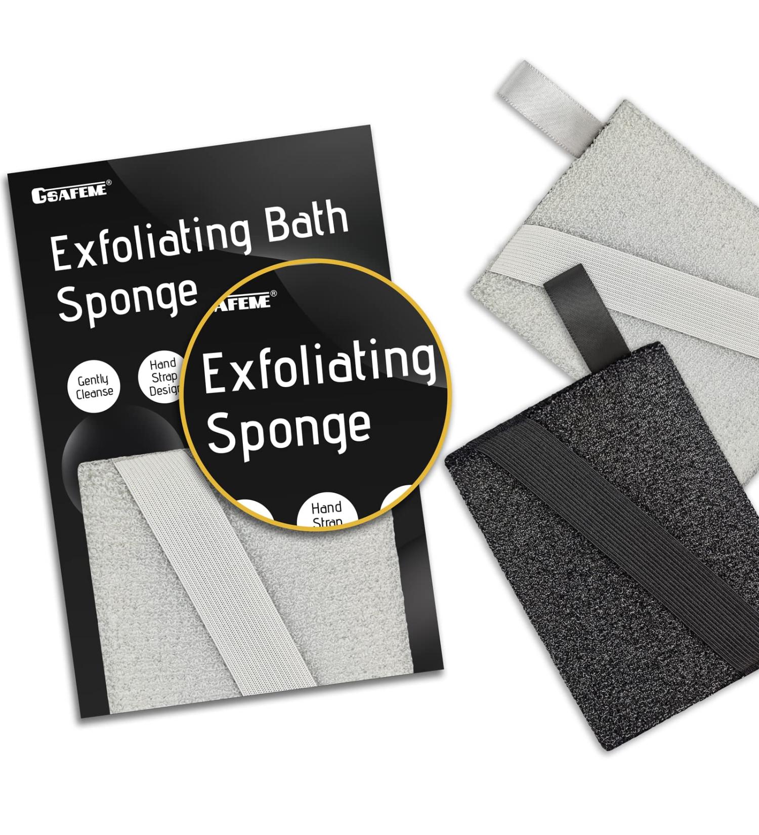 GSAFEME Exfoliating Bath Sponge - Bamboo Charcoal Body Scrubbers for Daily Skincare - Buy Online on GoSupps.com