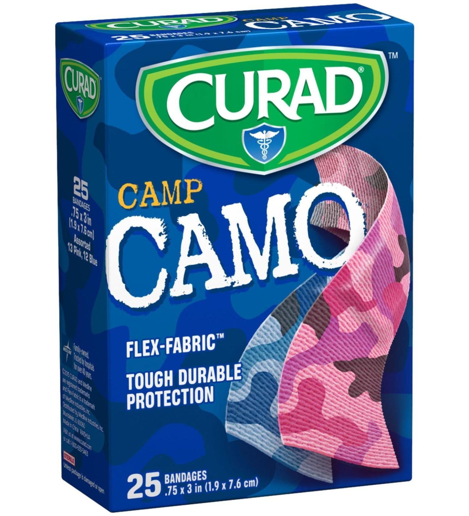Curad Children's Bandages Camouflage Pink & Blue 25 ct
