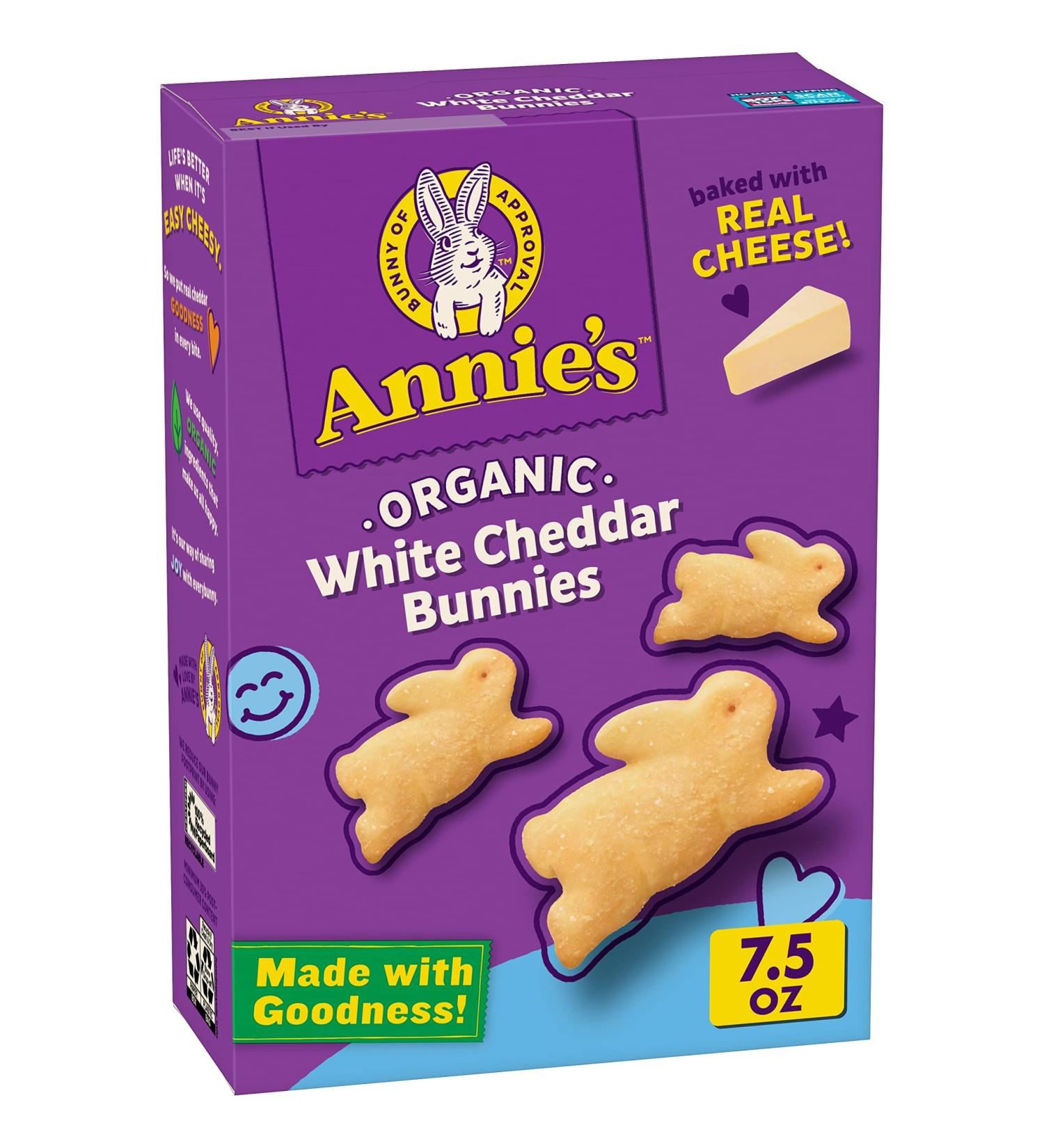 Annie's Organic White Cheddar Bunnies Baked Snack Crackers 7.5 oz - Pack of 1 - Buy Online on GoSupps.com