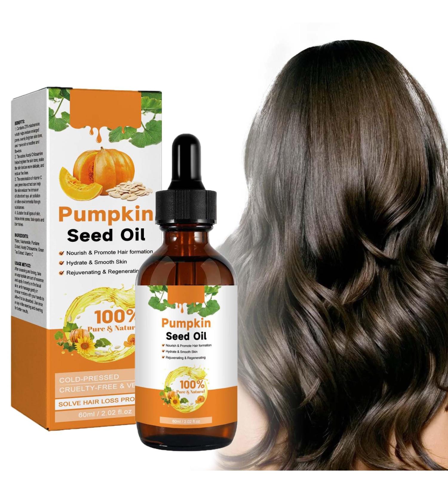 Pumpkin Seed Oil For Hair Growth 60ML Organic Pumpkin Seed Oil For Hair Eyebrow & Eyelash Growth Skin Care Pumpkin Oil For Hair Growth Improve Hair Loss and Nourishes Scalp Non-greasy (1PC) - Buy Online on GoSupps.com