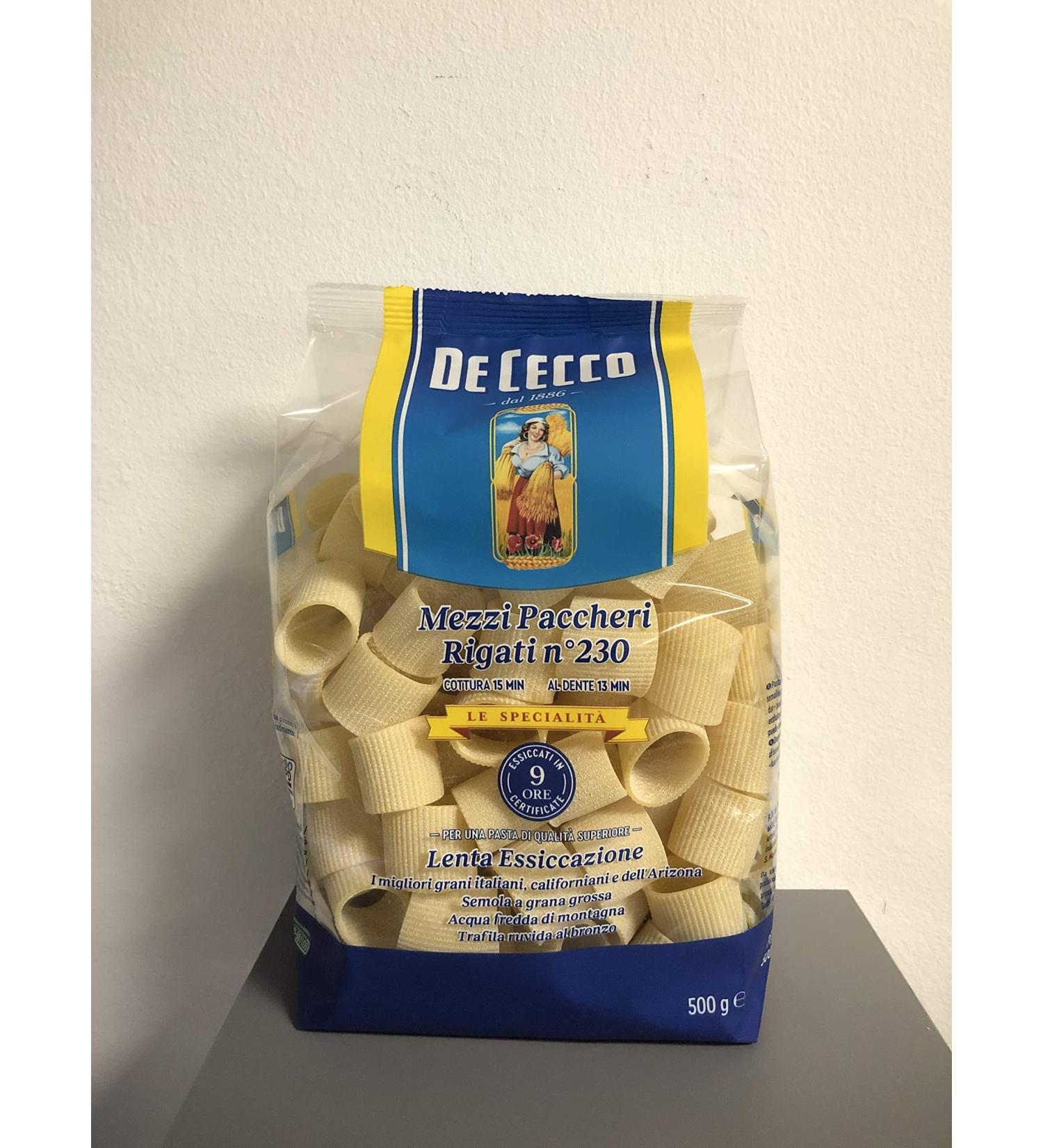 De Cecco Pasta De Cecco Mezzi Paccheri Rigati N 230 P tes 100% italiennes 500 g