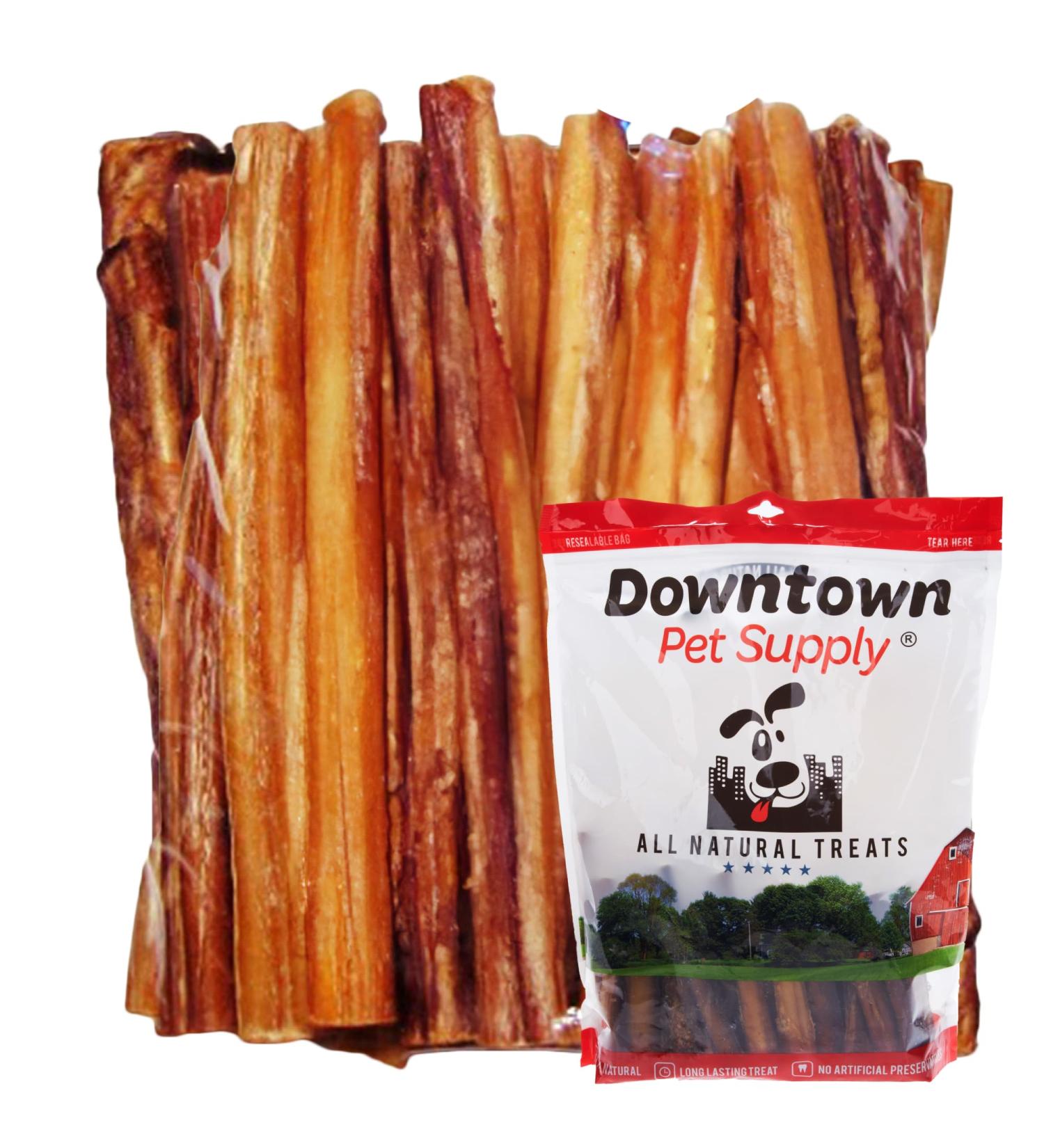 Downtown Pet Supply 12-inch Bully Sticks for Large Dogs Pack of 15 - Single Ingredient Rawhide Free Dog Chews for Aggressive Chewers - Nutrient-Rich and Odor Free Bully Sticks for Dogs - Beef - Buy Online on GoSupps.com