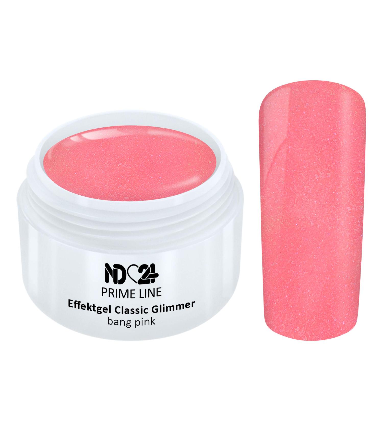 Prime Line - Uv Led Gel Glimmer Bang Pink Effect Studio Quality - Made in Germany - 5ml