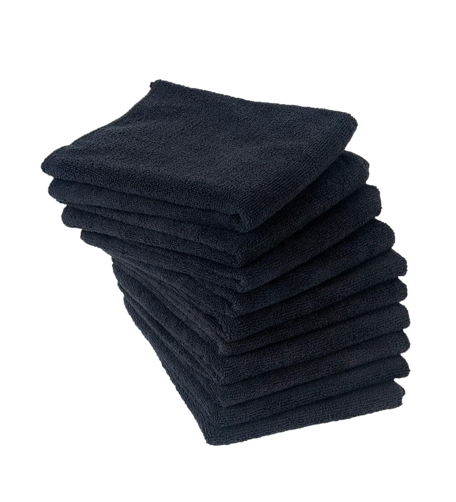 Eurow Microfiber Salon Towel  16 by 29 Inches  Black  Pack of 10 - Buy Online on GoSupps.com