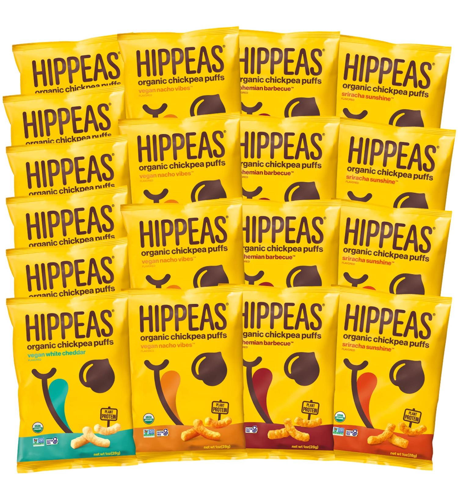 Hippeas Organic Chickpea Puffs Variety Pack | 18 Count 1oz Bags | Vegan, Gluten-Free, Crunchy Protein Snacks Classic Variety Pack - Buy Online on GoSupps.com