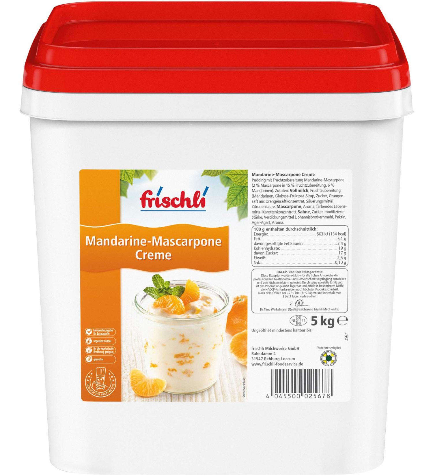 frischli Milchwerke GmbH Frischli Mandarin Mascarpone Cream a unique dessert 5000g