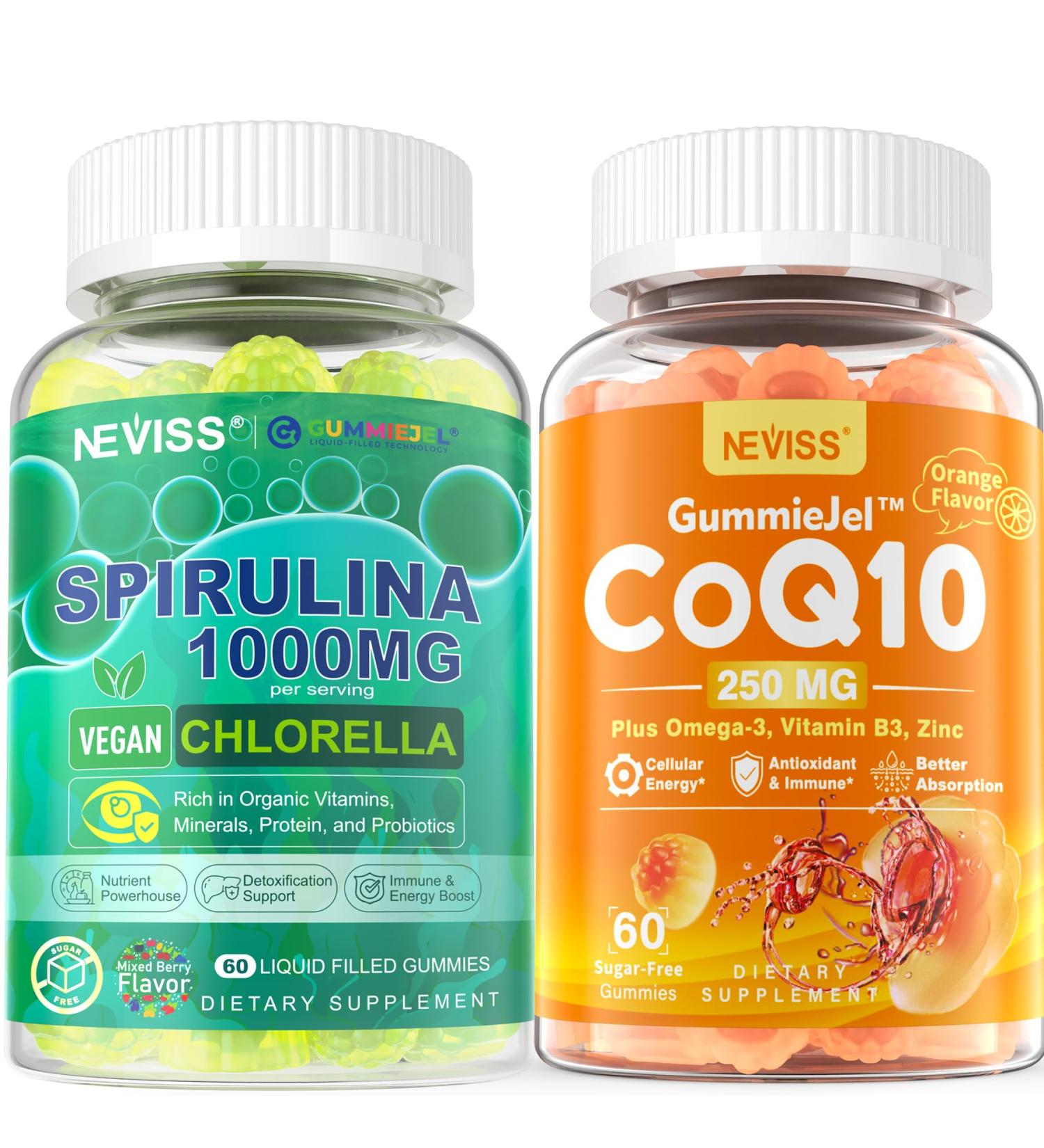 NEVISS CoQ10 Spirulina & Chlorella Gummies 2Pack - Buy Online on GoSupps.com