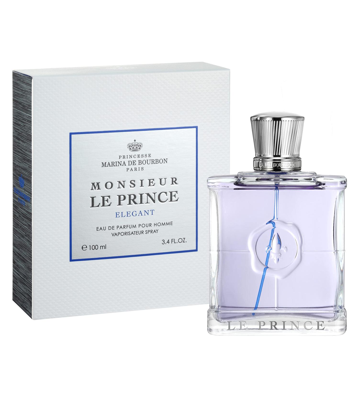 Princesse Marina de Bourbon Monsieur Le Prince Elegant Eau de Parfum for Men - Opens with Mint and Bergamot Blended with VIolet Leaf and Geranium - Exudes Hypnotic Charm - 3.4 oz - Buy Online on GoSupps.com
