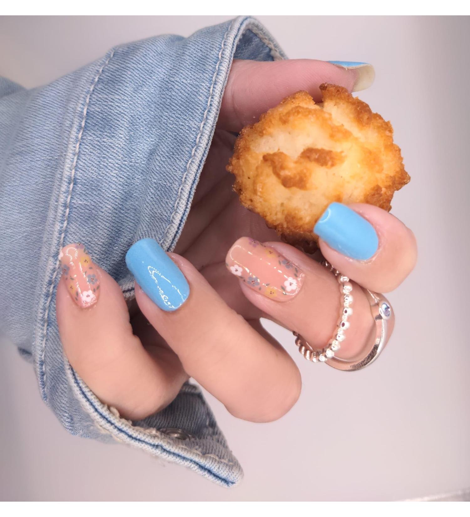 Zaubern gel4Home Nail Foils - 16 Pieces Petrol Flower Nail Wraps for Stunning Nails - International Shipping - Buy Online on GoSupps.com