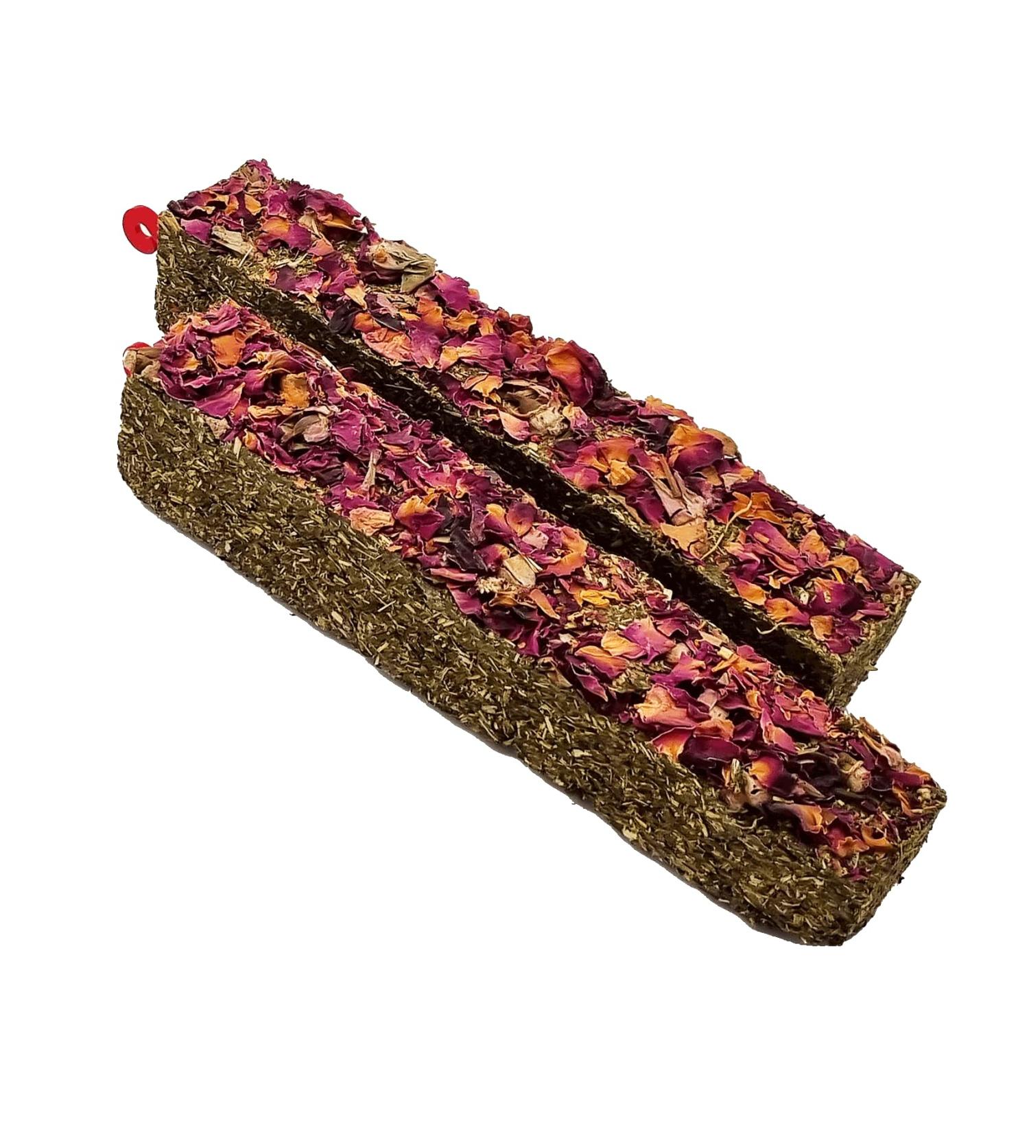 Heu -Heinrich - 250g - Nabbersticks rose flowers - supplementary feed for rodents - grain -free - dusted - without artificial additives - snack & reward