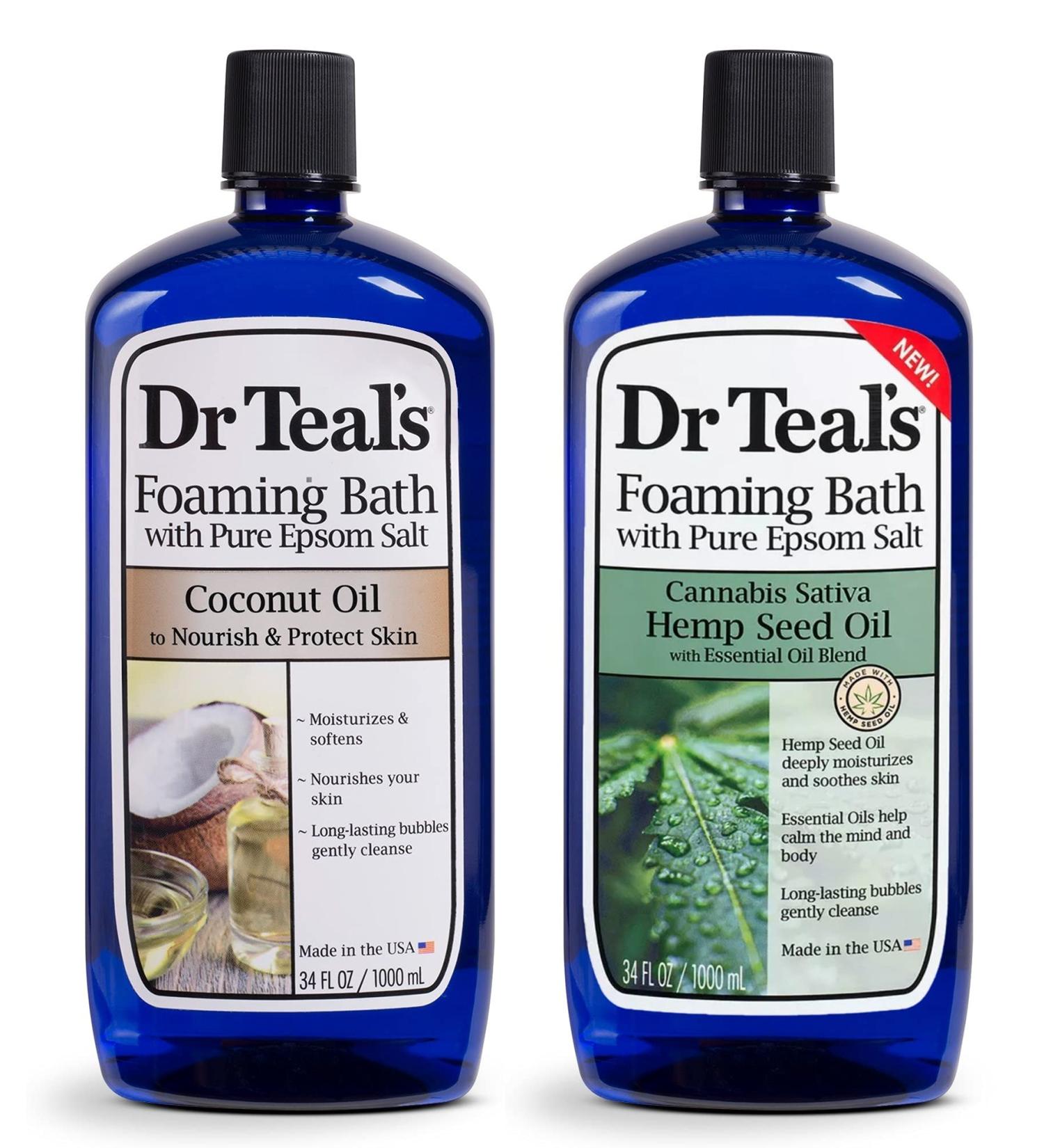 Dr Teal's Foaming Bath Combo Pack (68 fl oz) - Hemp Seed Oil & Essential Oils. Nourish & Protect with Coconut Oil - Buy Online on GoSupps.com