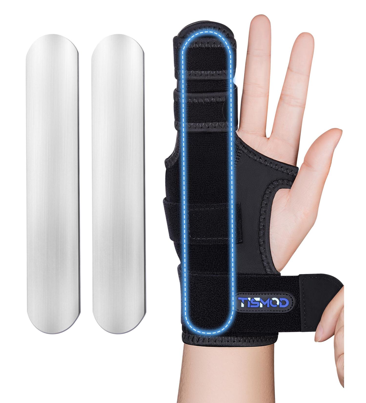Adjustable Finger Splint Brace for Arthritis Fractures & Injuries - Support for Middle Pinky Ring & Knuckles - Left/Right Hand - Small/Medium Size - Buy Online on GoSupps.com