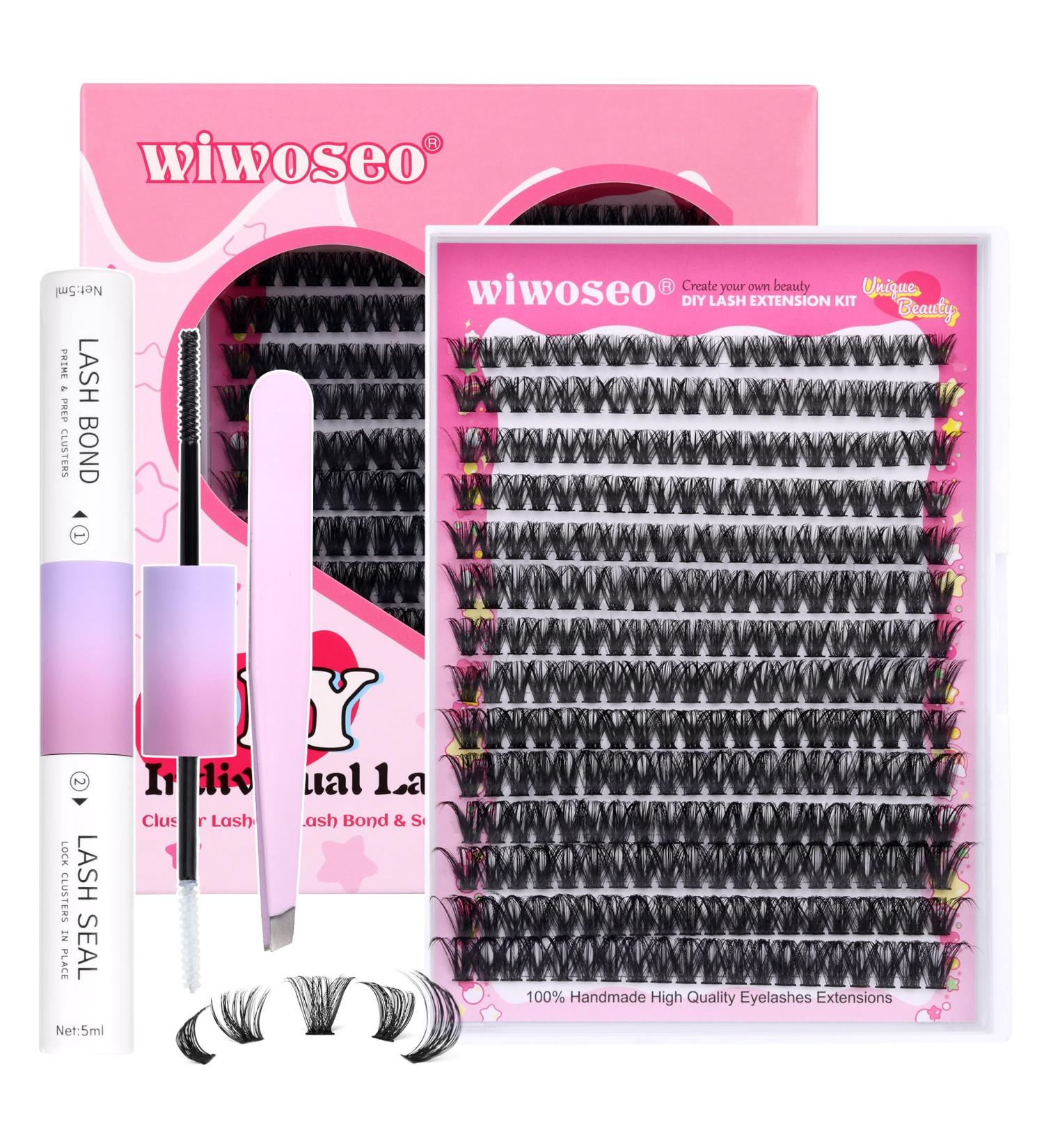 DIY Individual Cluster Eyelash Extension Kit - 280pcs Natural Russian Lashes - 50p 9-16MM A-Cluster Lashes Kit for Self Application - Buy Online on GoSupps.com