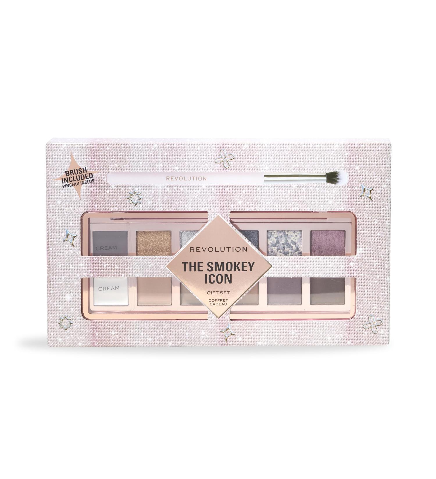 Revolution Beauty The Rebel Icon Eyeshadow Palette Gift Set - Smokey Eye Palette & Blending Brush | Vegan & Cruelty-Free Holiday Gift - Buy Online on GoSupps.com