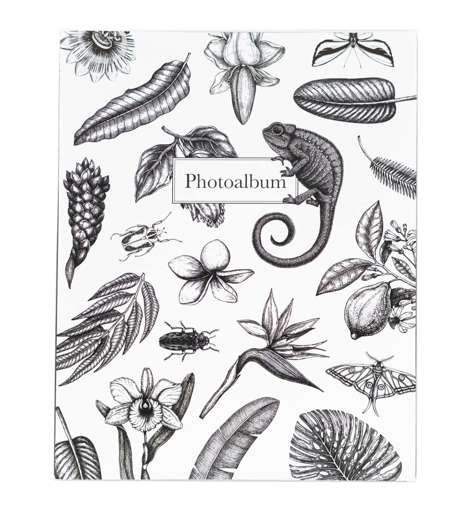 Grupo Erik Official Tropical BW Photo Album - 8x5 Photo Album / 13x20 cm - Family Photo Album 96 Pockets - Friend Gifts - Black and White - Photo Albums 8x5 96 photos - Photo Album Slip In - Buy Online on GoSupps.com