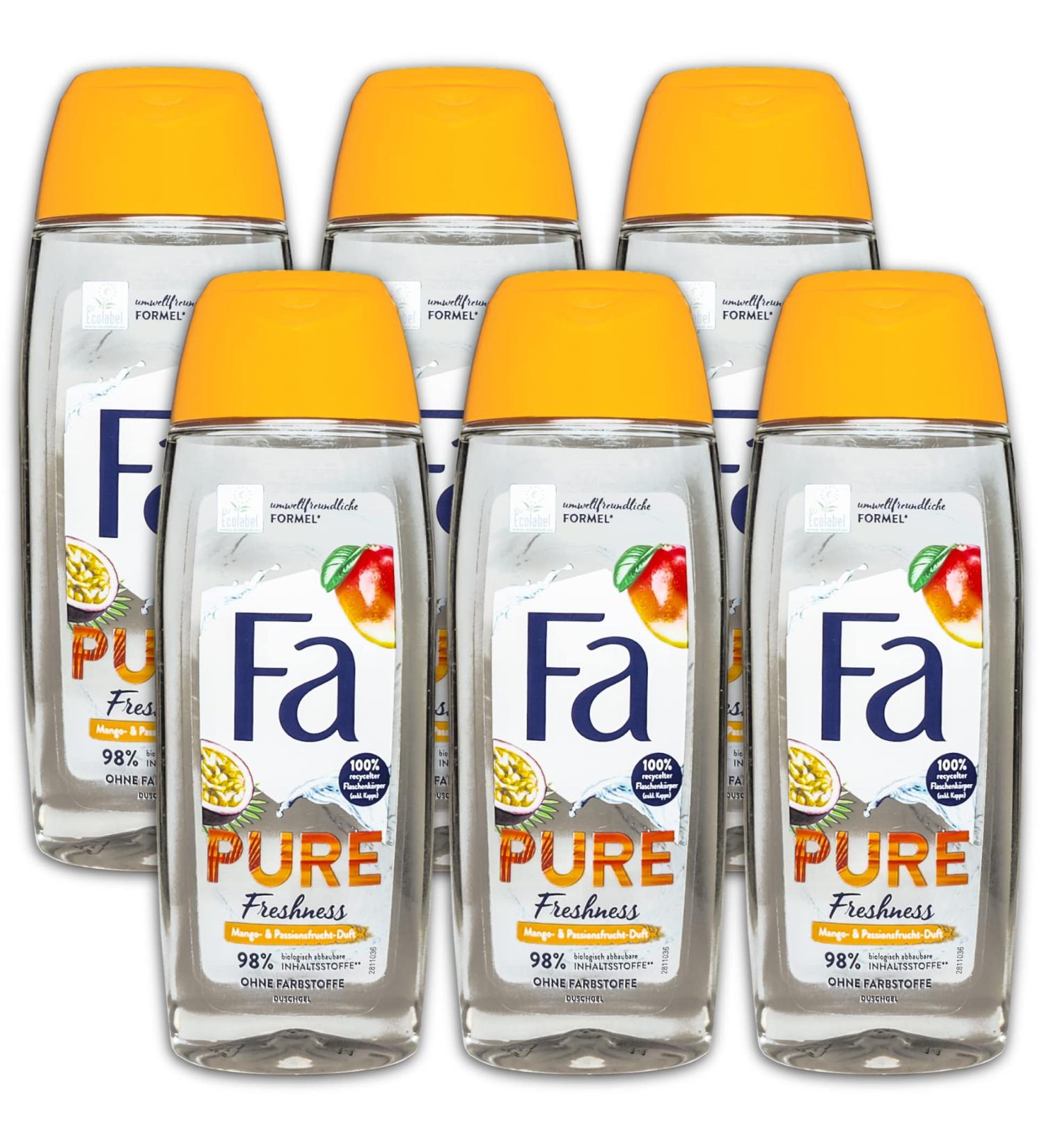 TopDeal Fa Pure Freshness Shower Gel Mango & Passion Fruit Fragrance 6 x 250 ml
